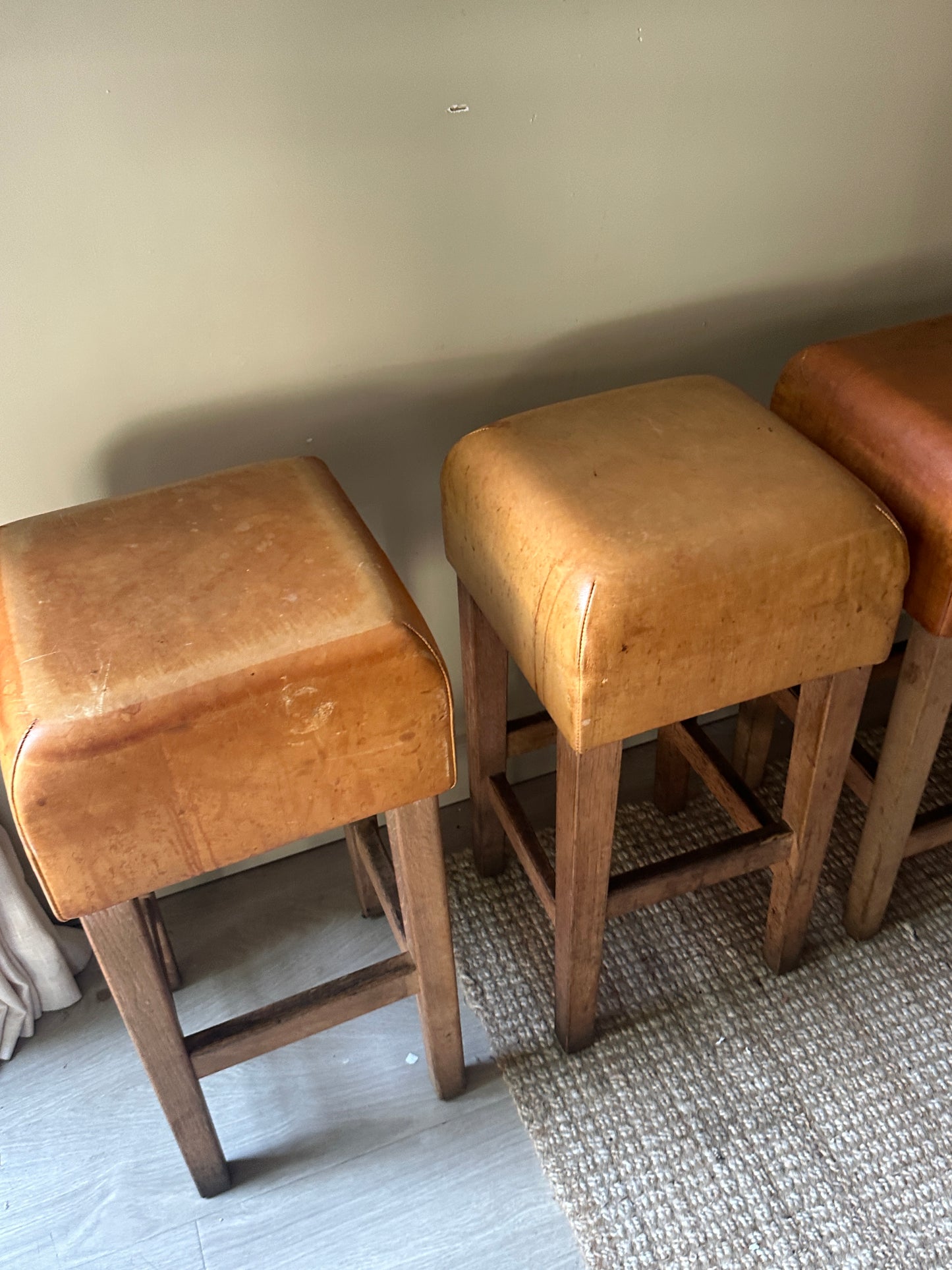 Leather bar stools. Sold as a set of 4.