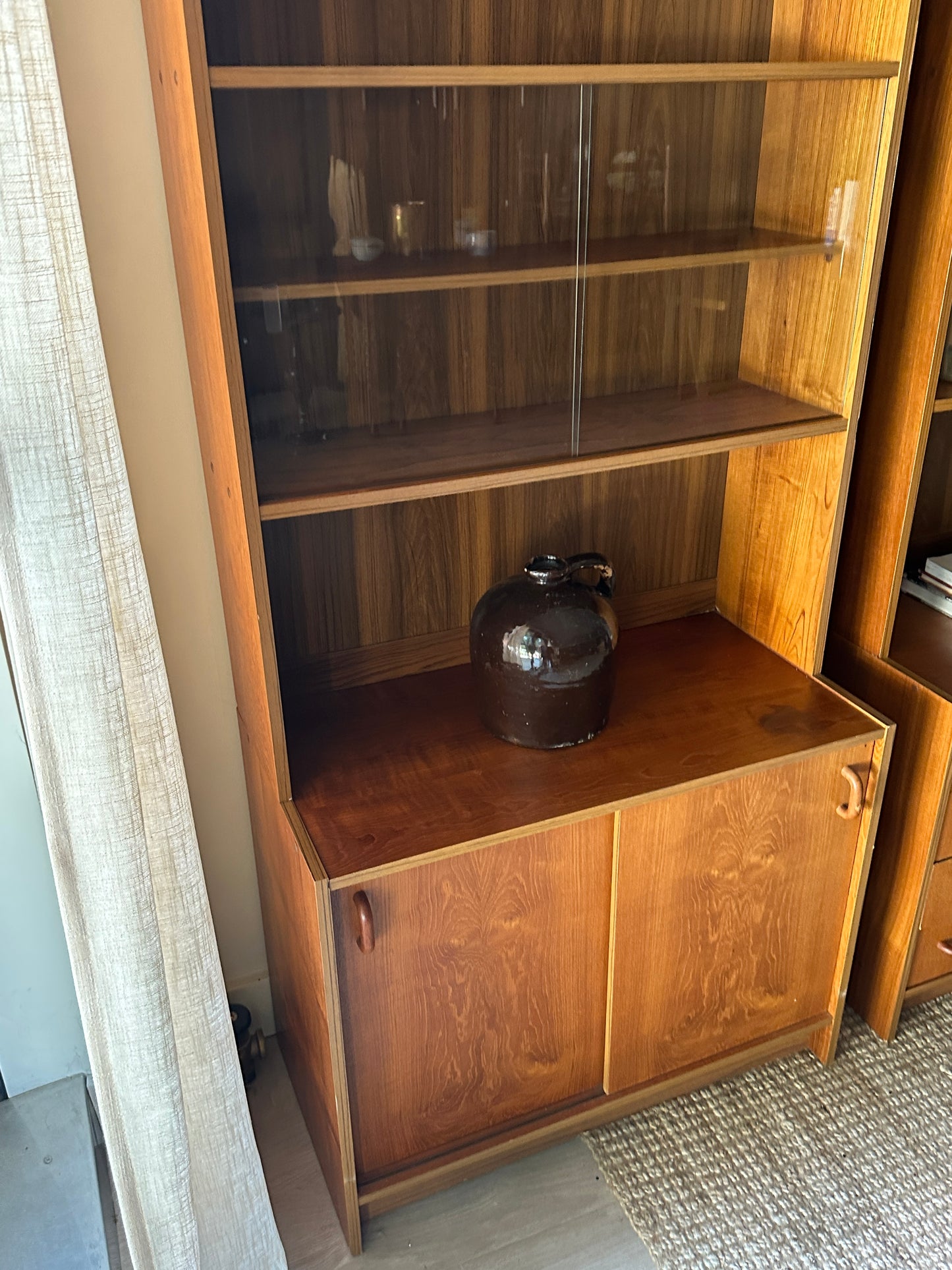 Teak two piece hutch (left)