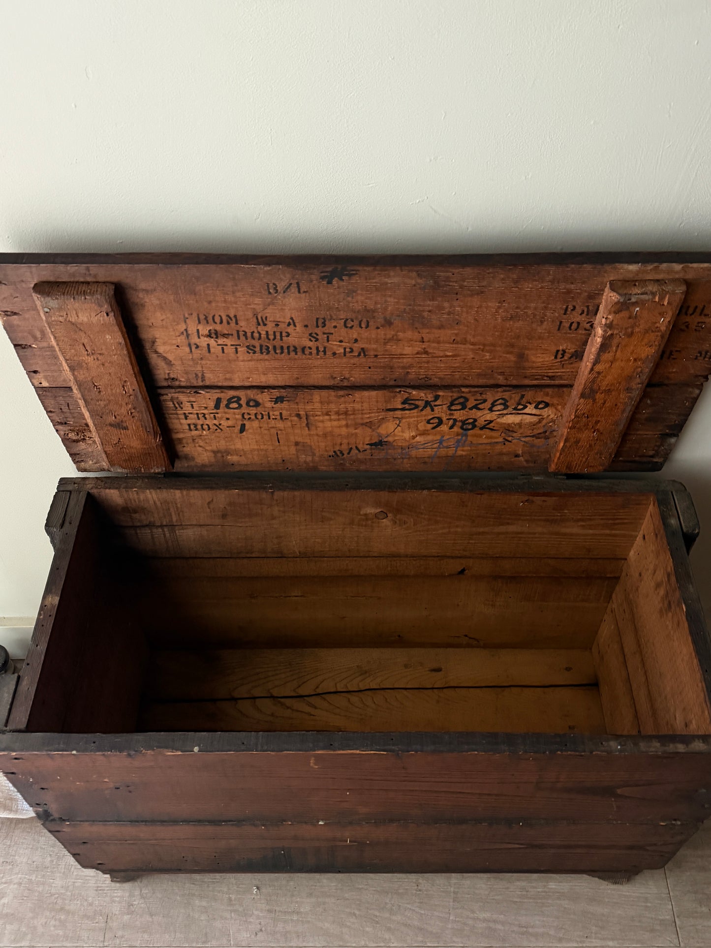 Chestnut feed bin chest