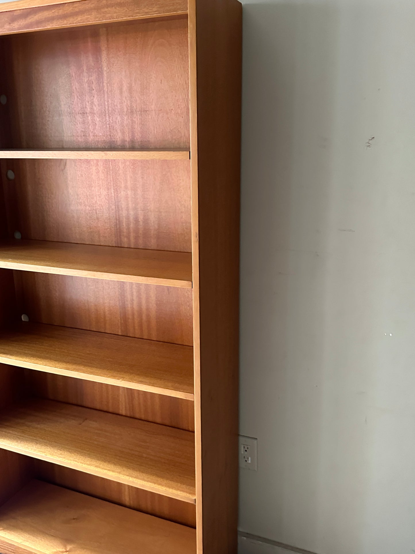 Teak bookshelf (outlet holes on left)