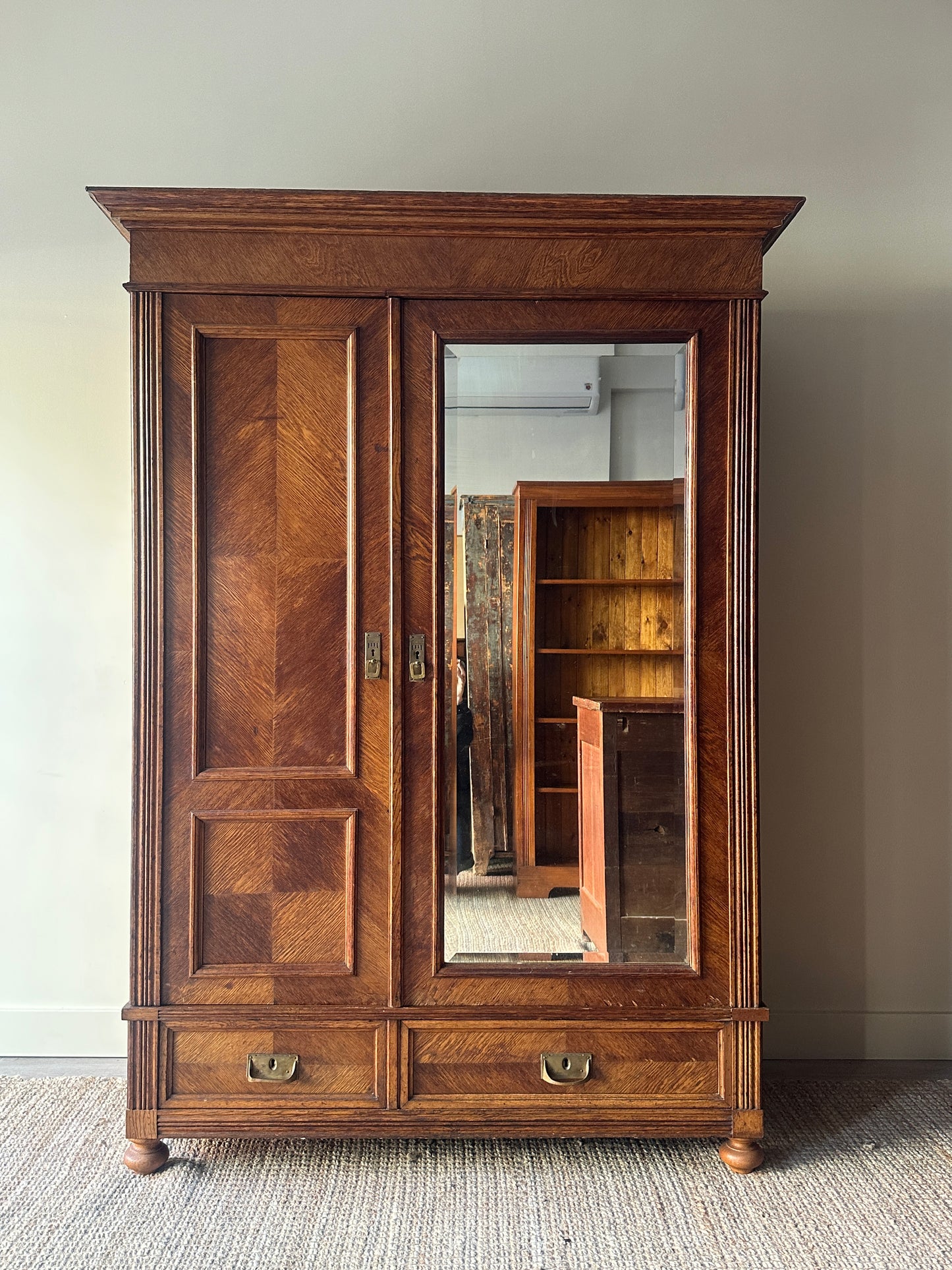 Mission oak armoire