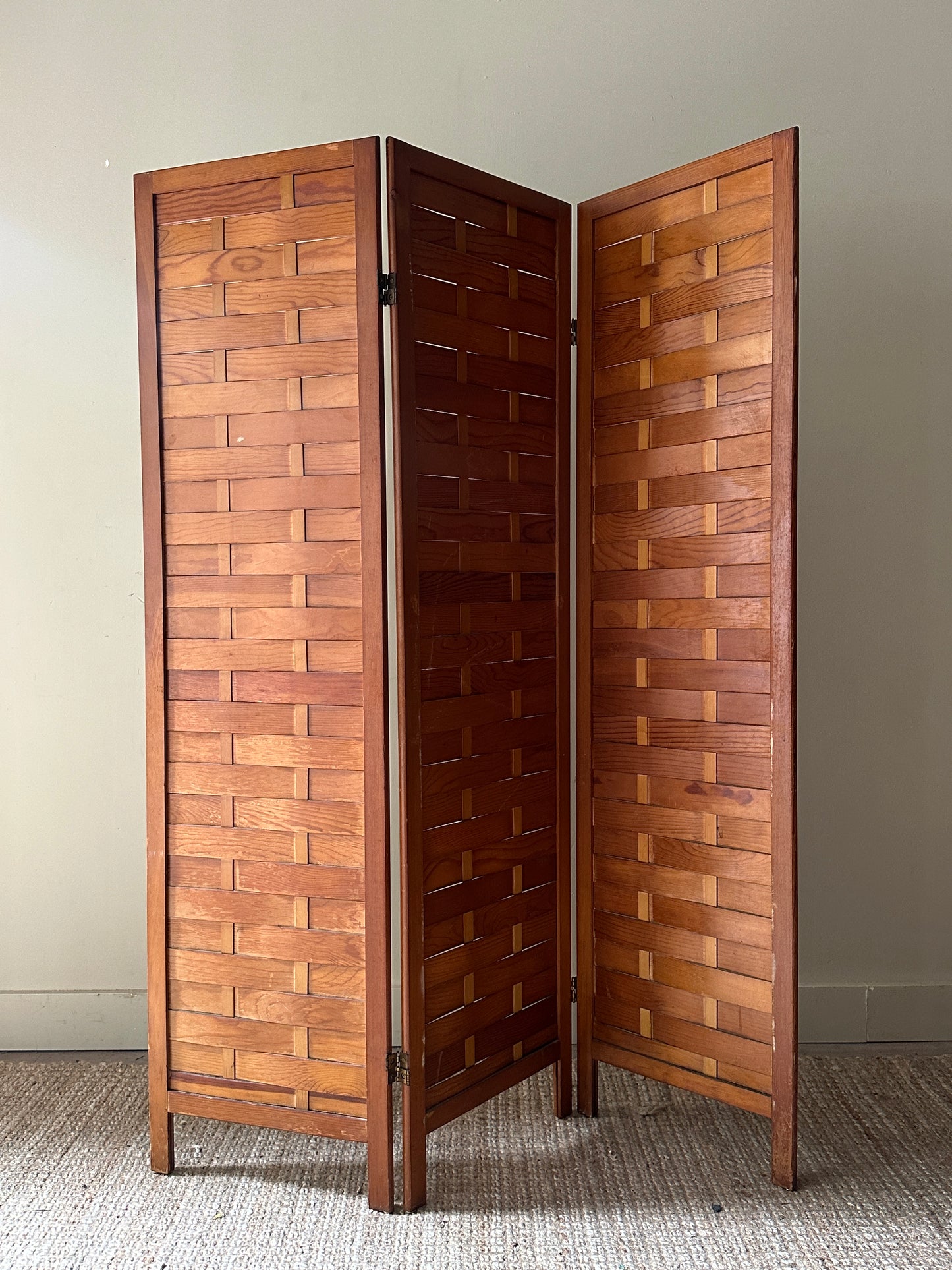 Woven Pine Room Divider