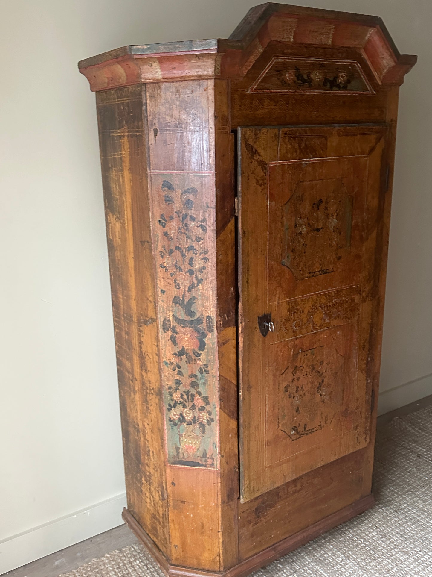 Folk painted cabinet