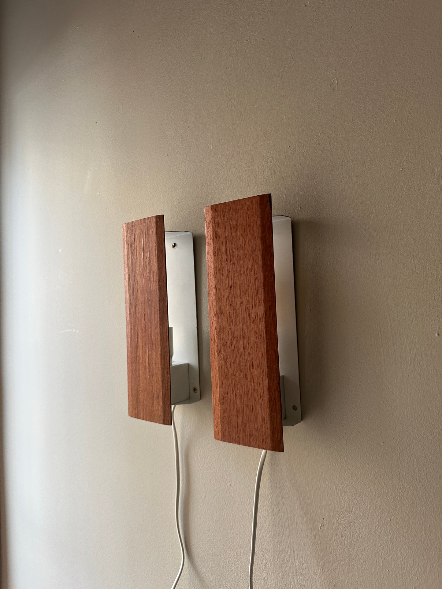 Pair of Scandinavian wall sconces. Sold as pair.