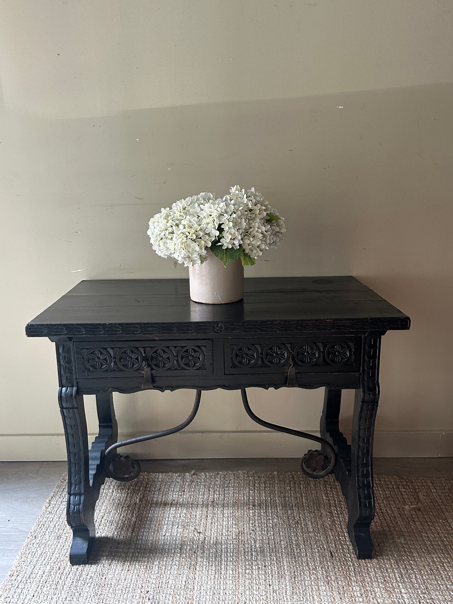 Carved library desk