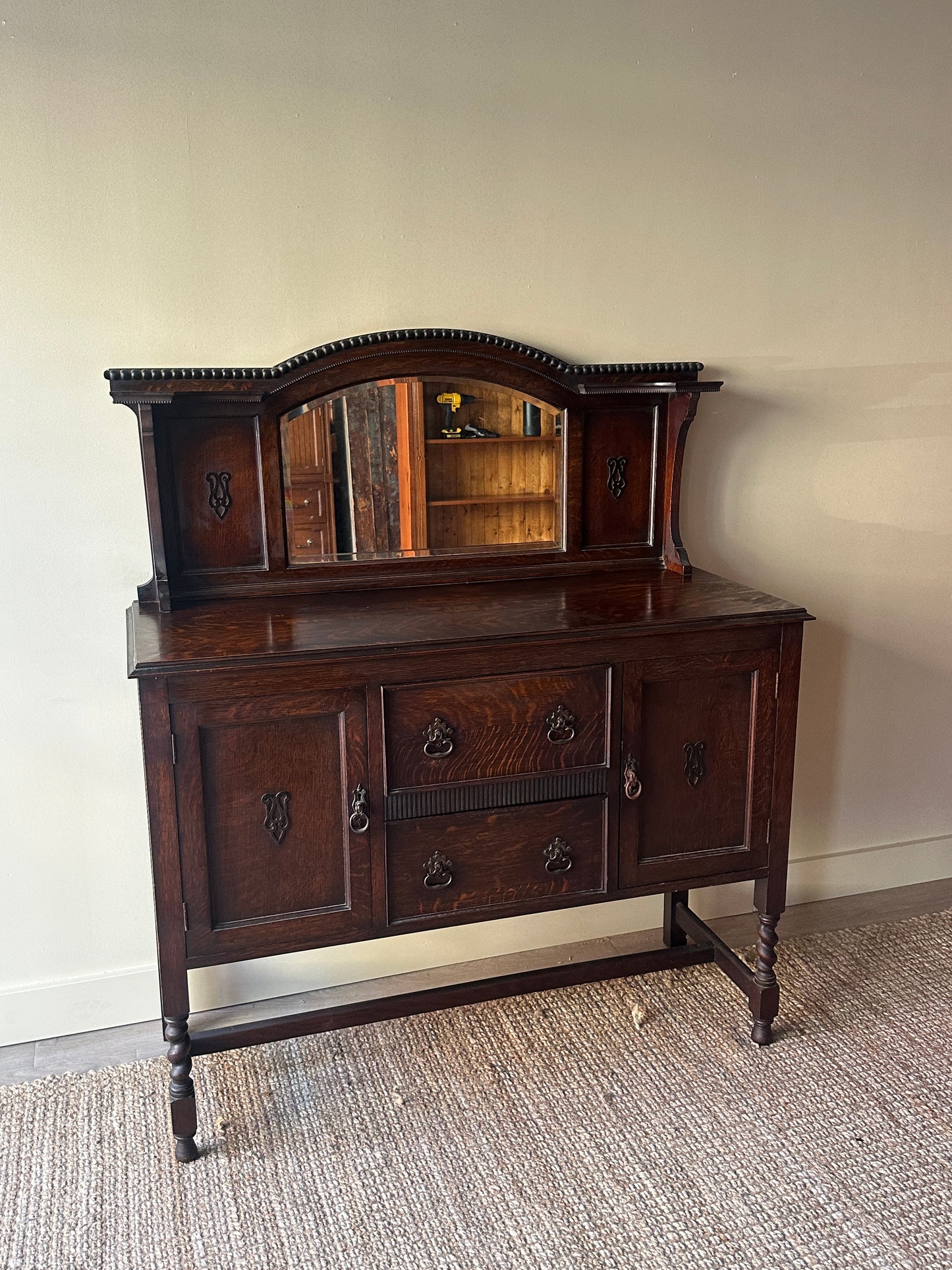 Carved oak server