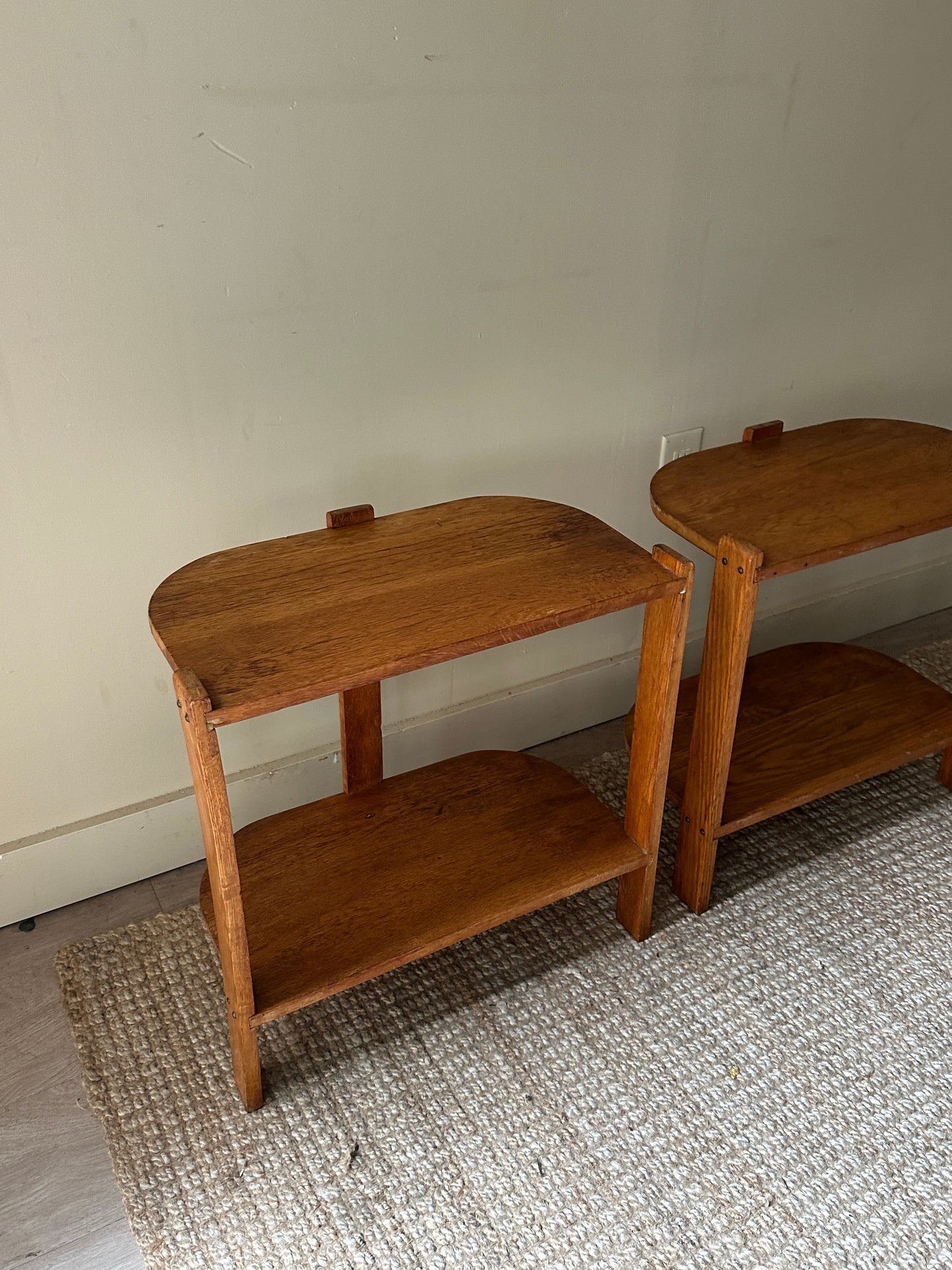 Pair of oak side tables