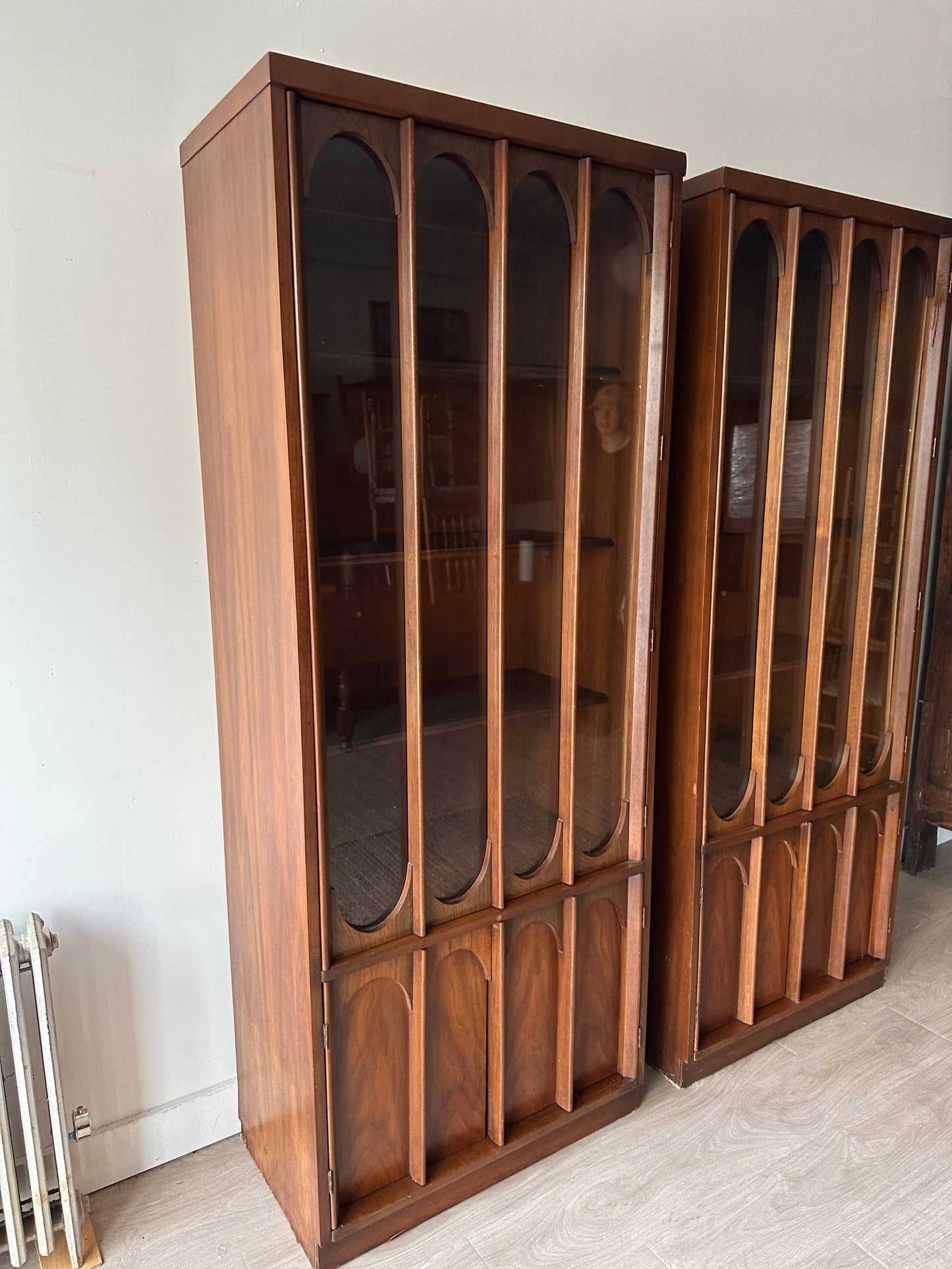 Kent Coffey Perspecta walnut bookcase. Sold individually.