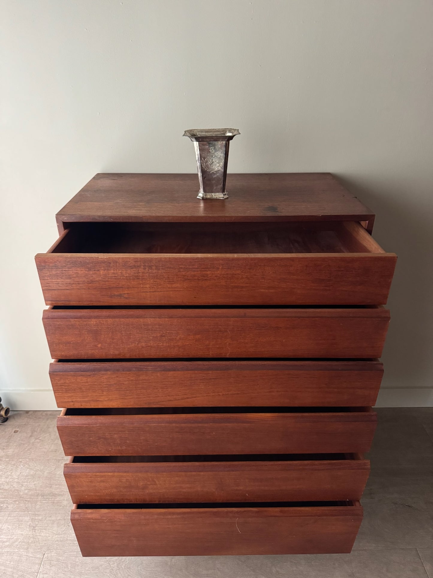 Walnut tallboy dresser