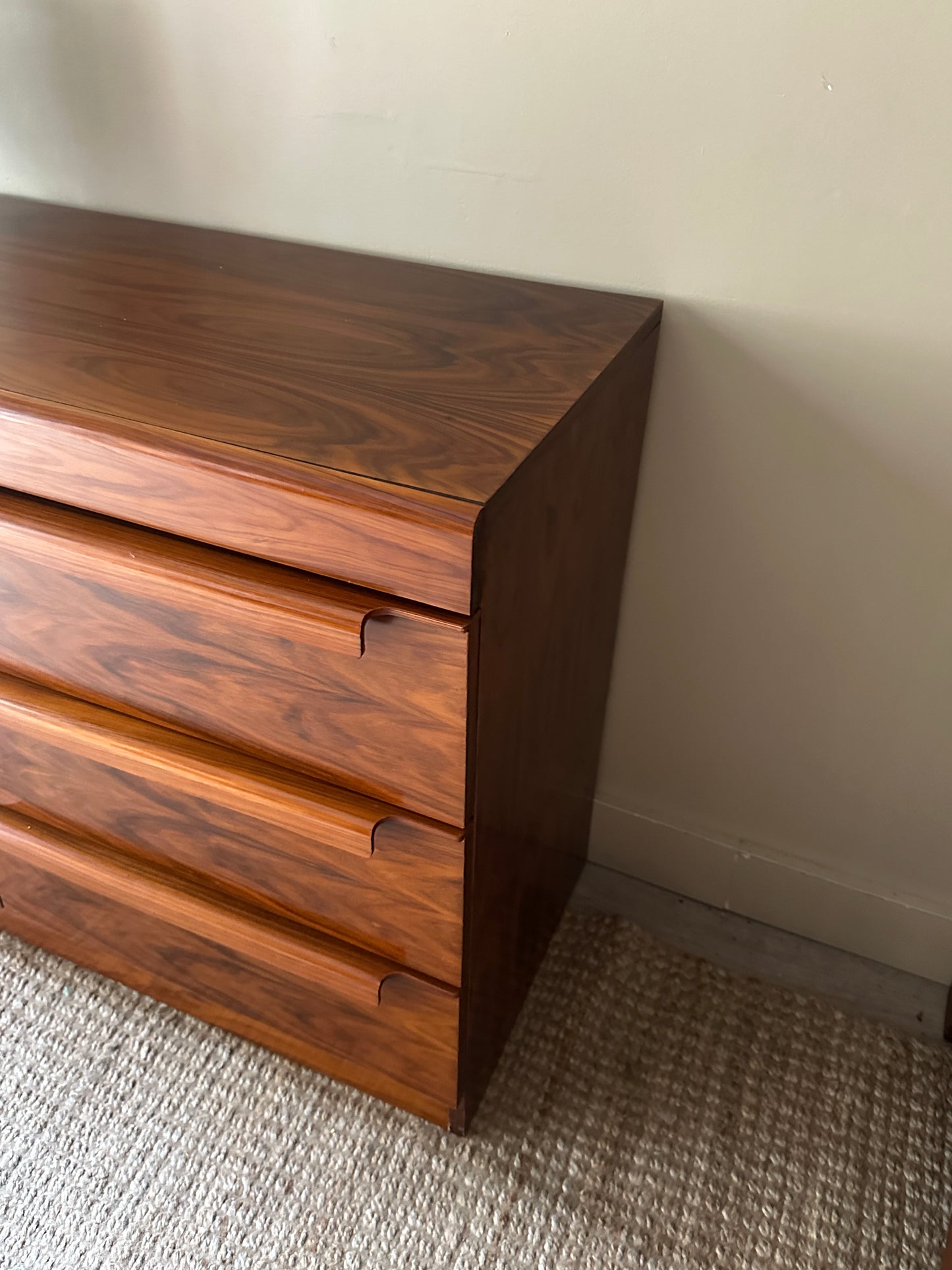 Walnut burl dresser