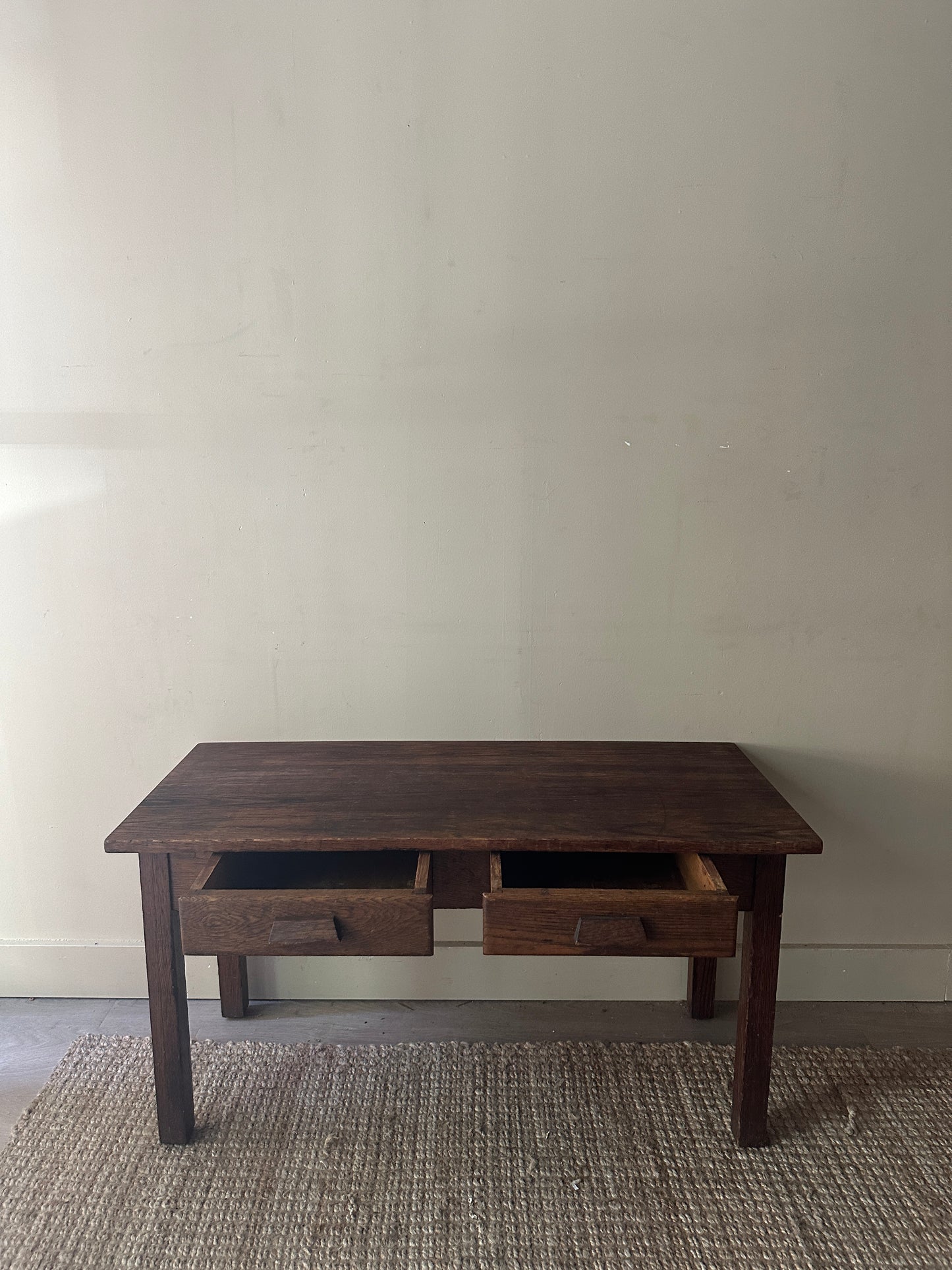 Oak console table