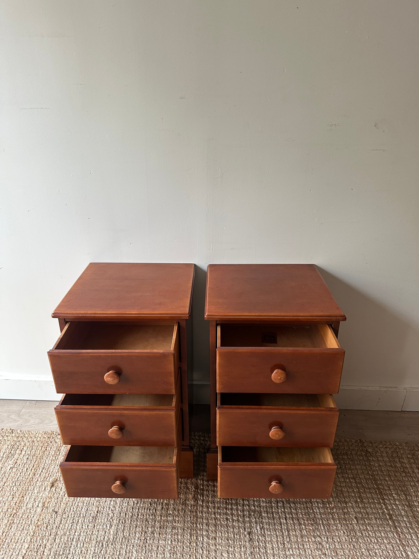 Maple side tables. Sold as pair.