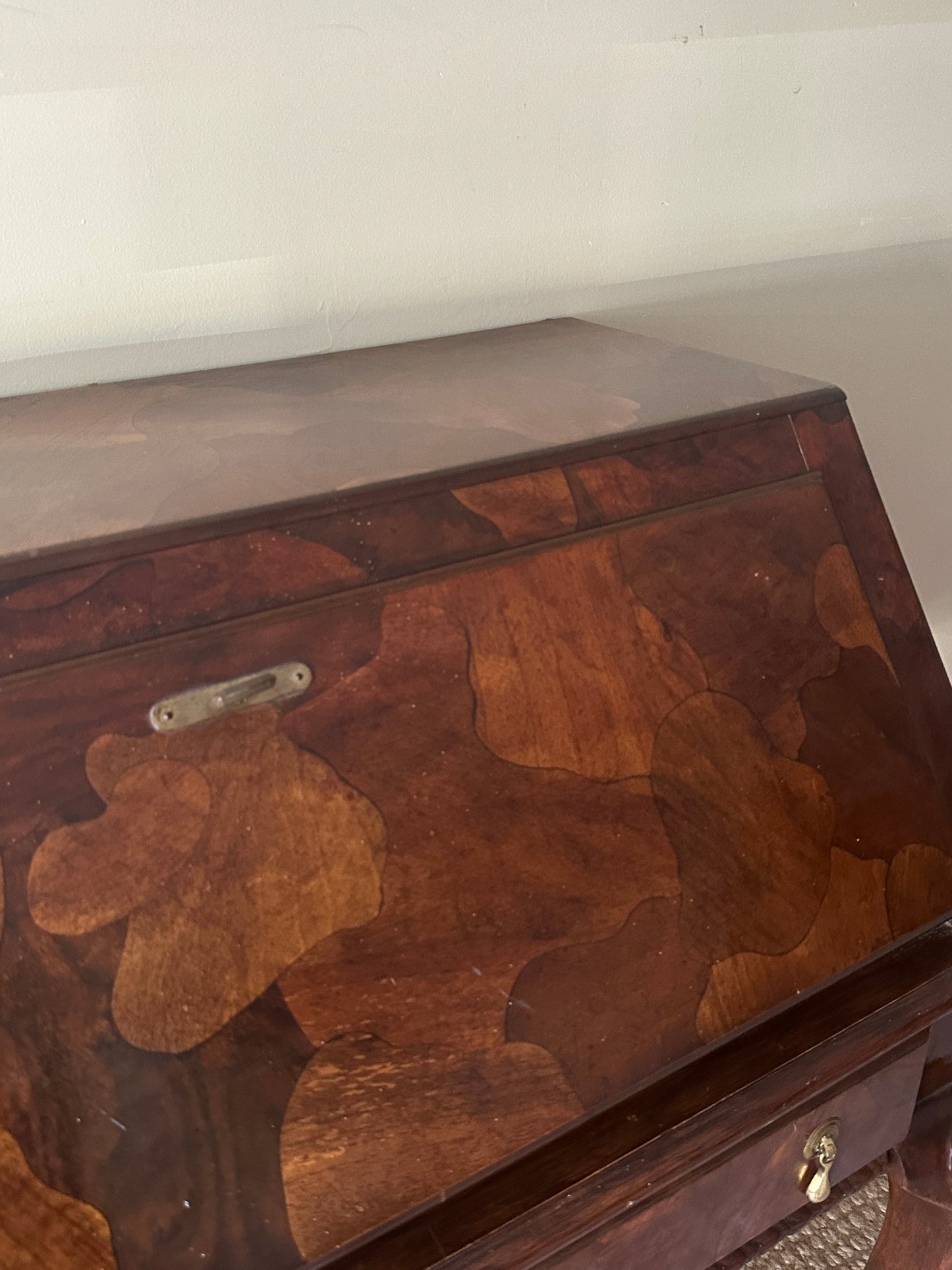 Walnut inlay secretary desk