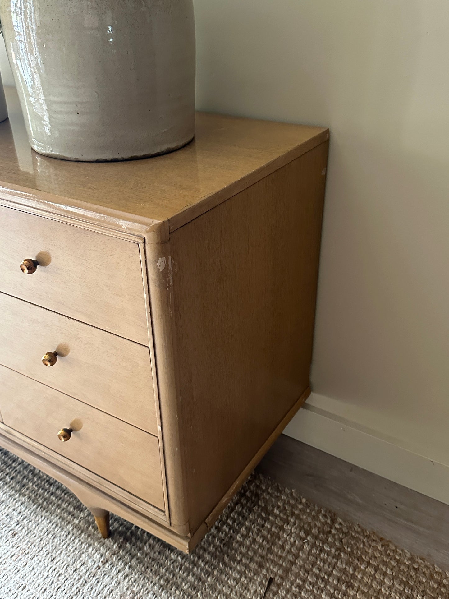 Blonde oak credenza