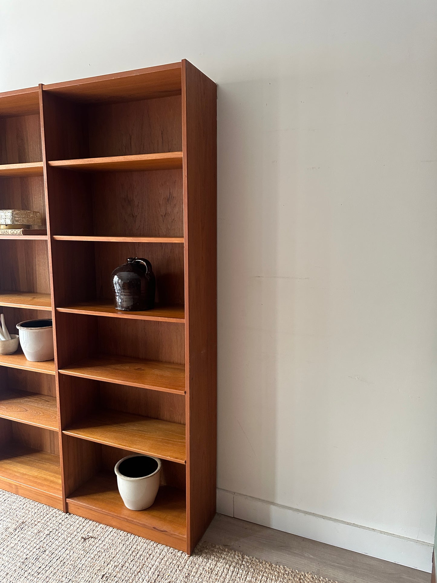 Teak shelves