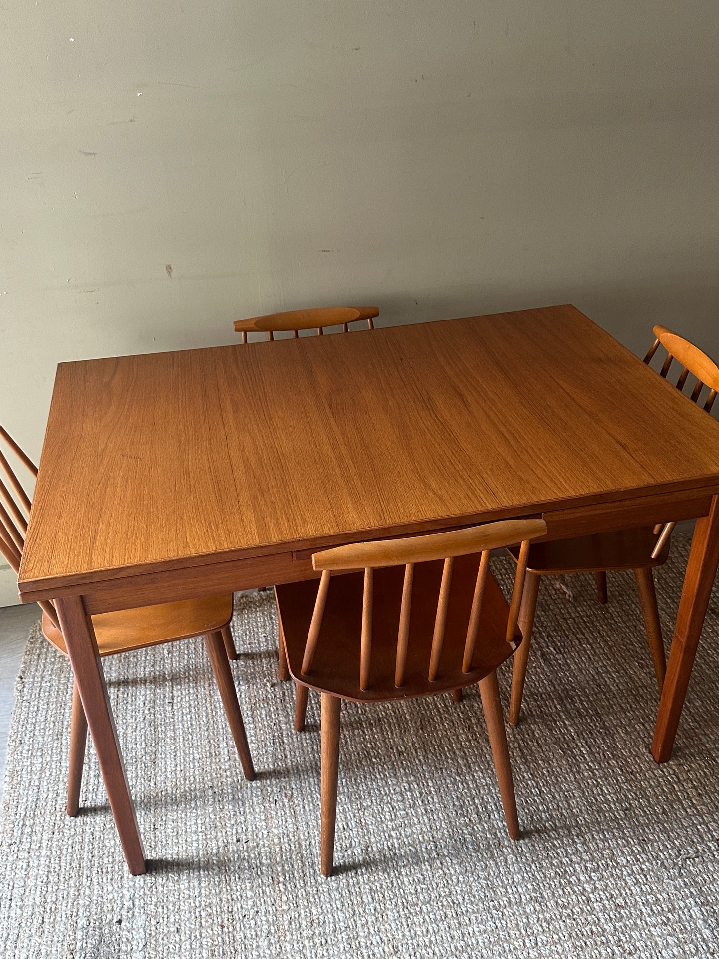 Teak extension dining table
