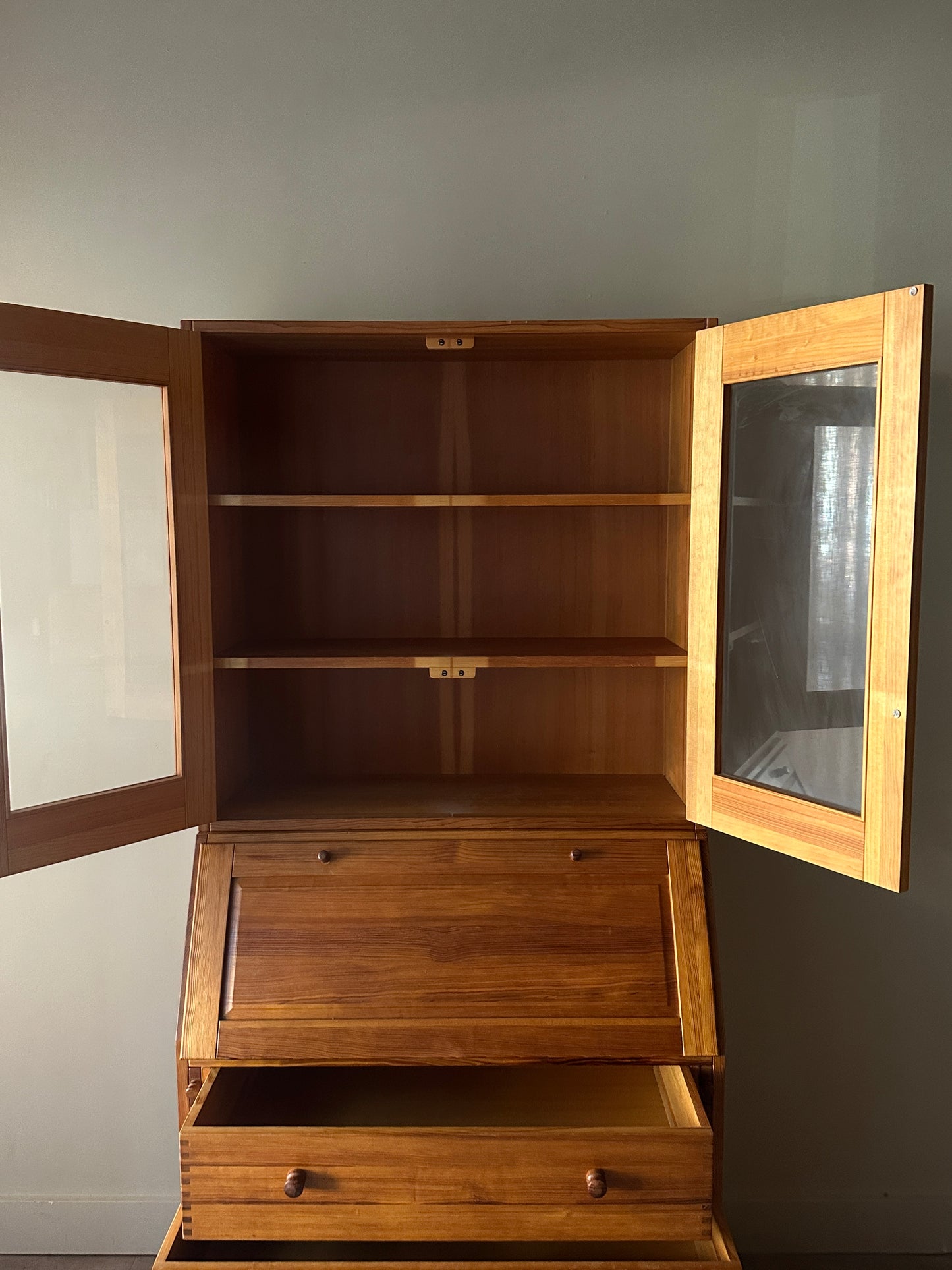 Swedish pine secretary cabinet