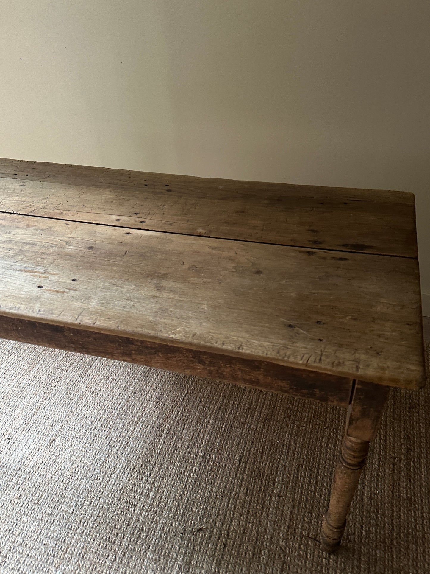 Pine farmhouse dining table