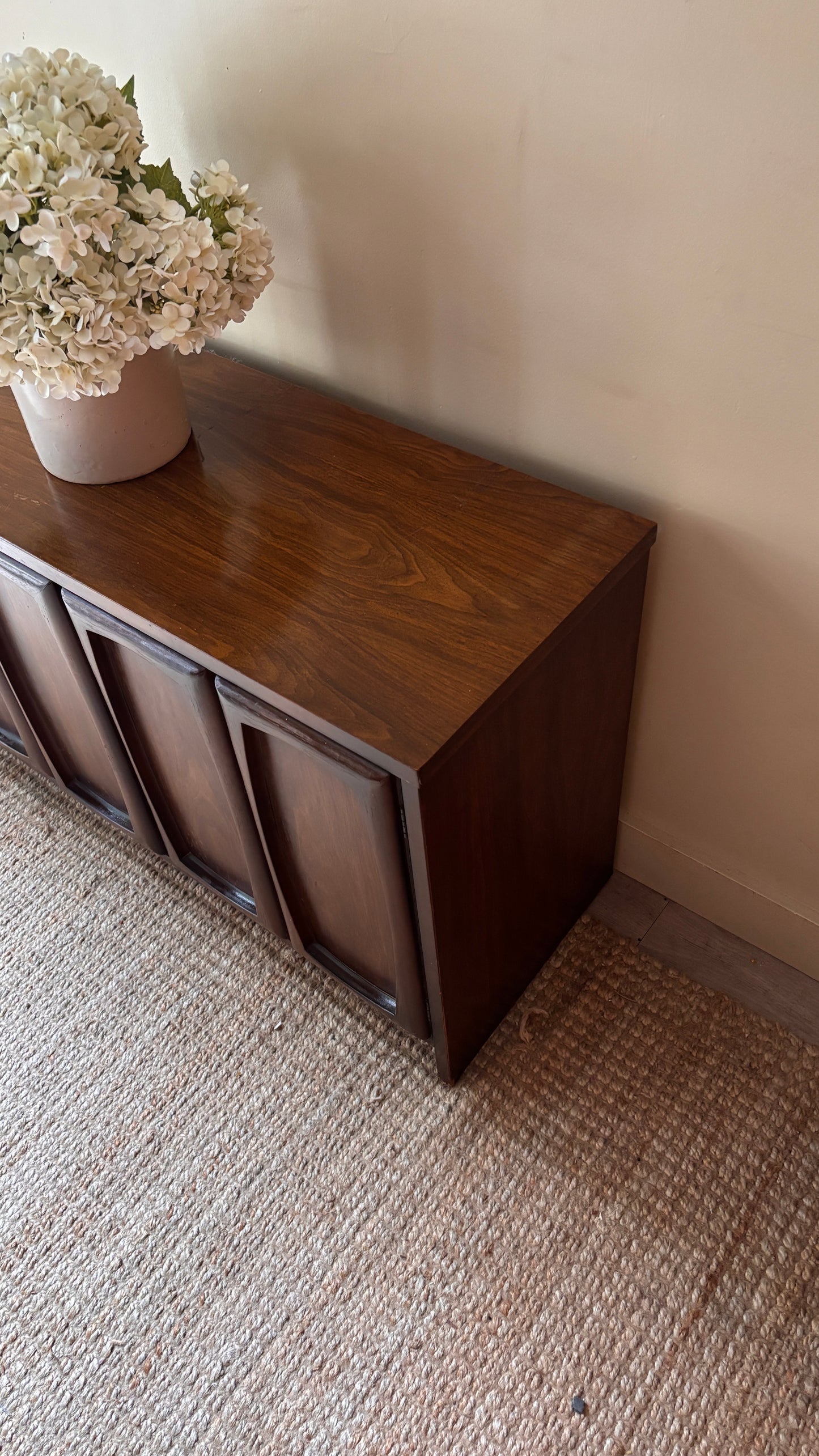 Walnut two door credenza