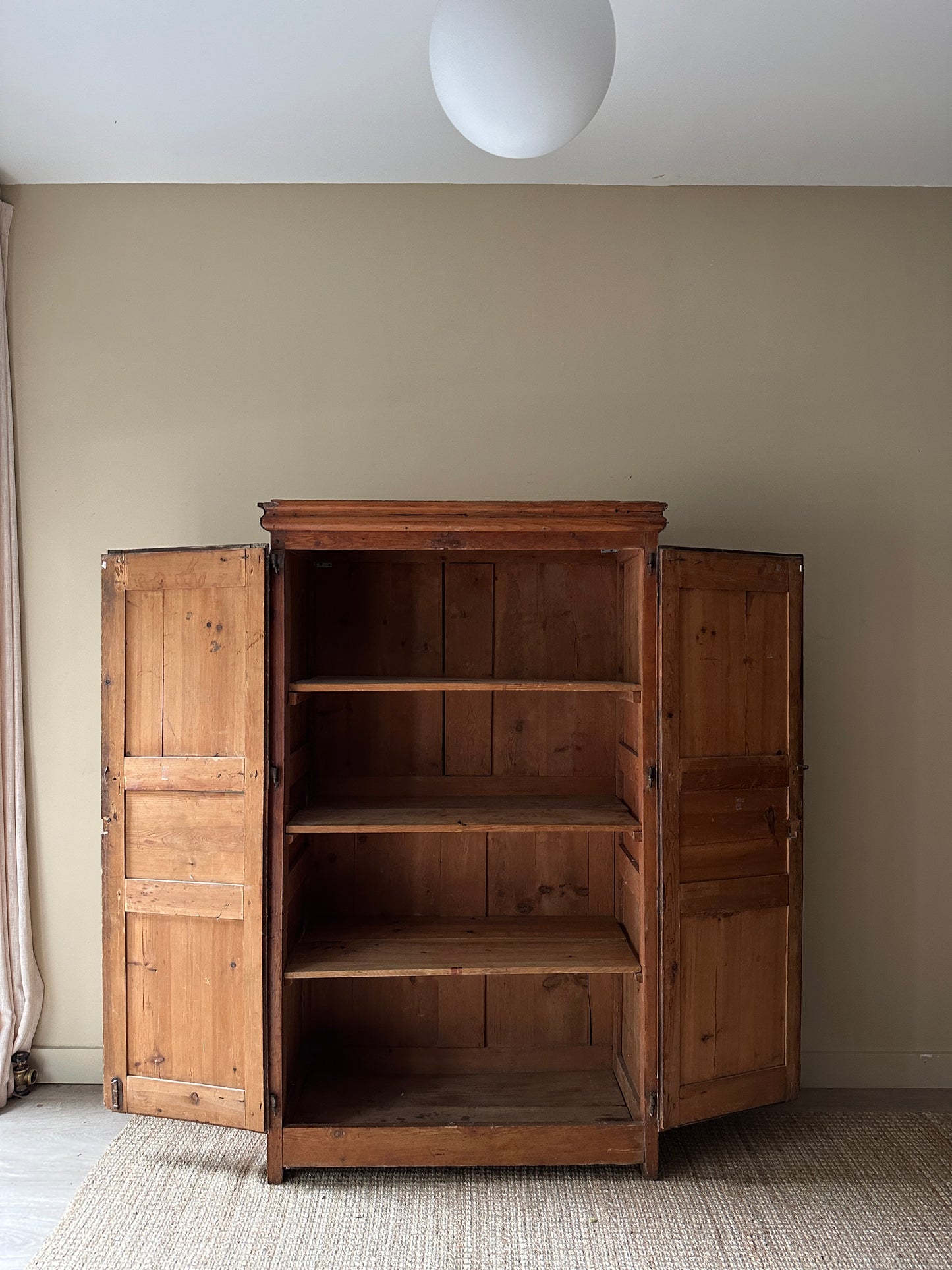 18th c. pine paneled cupboard