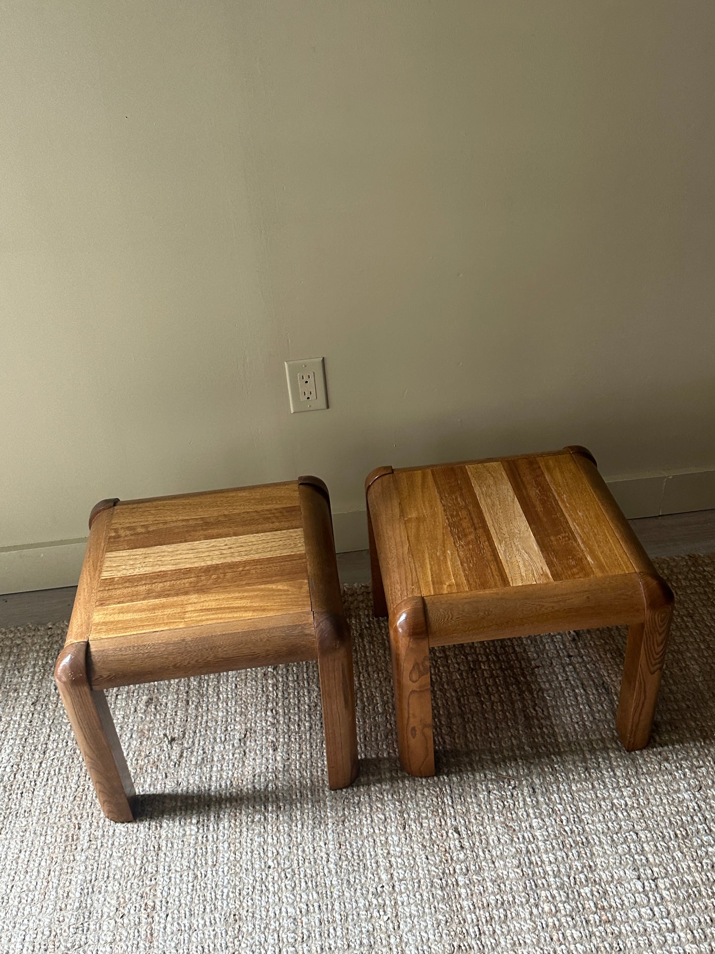 Oak side tables. Sold individually.