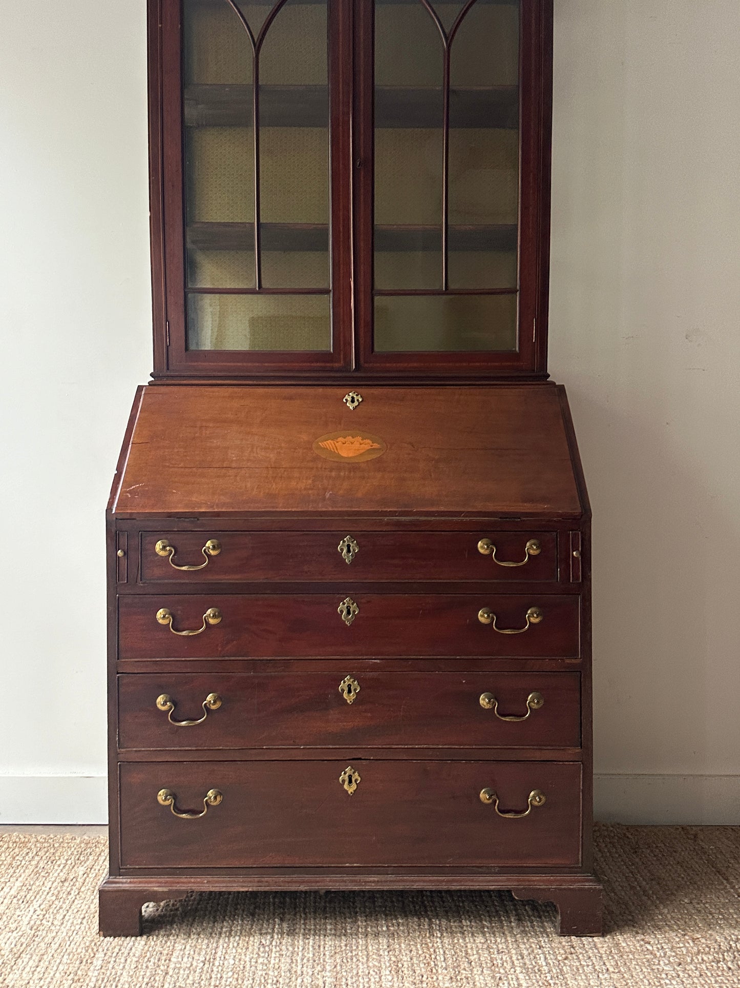 Two piece secretary desk