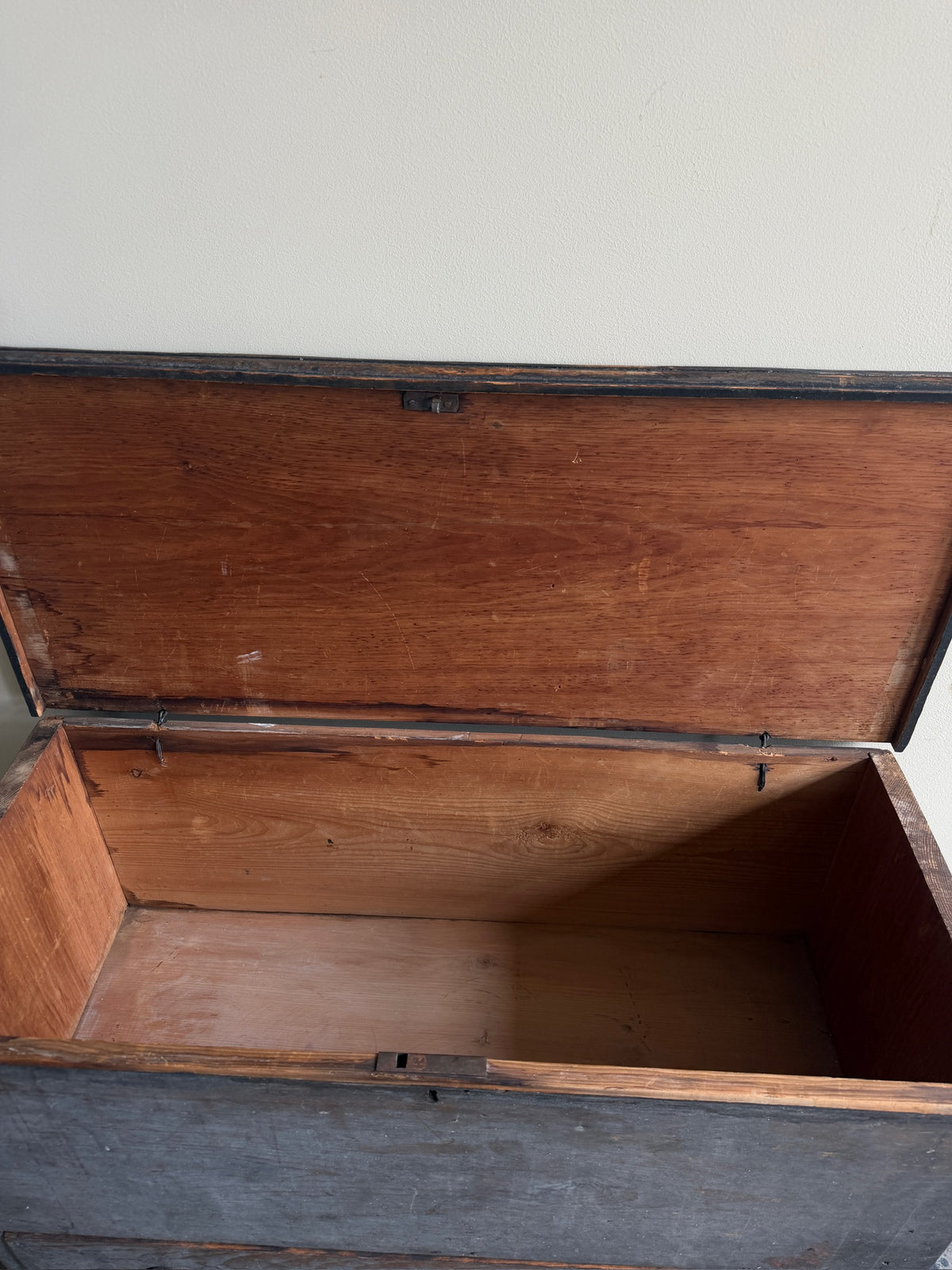 Painted pine mule chest