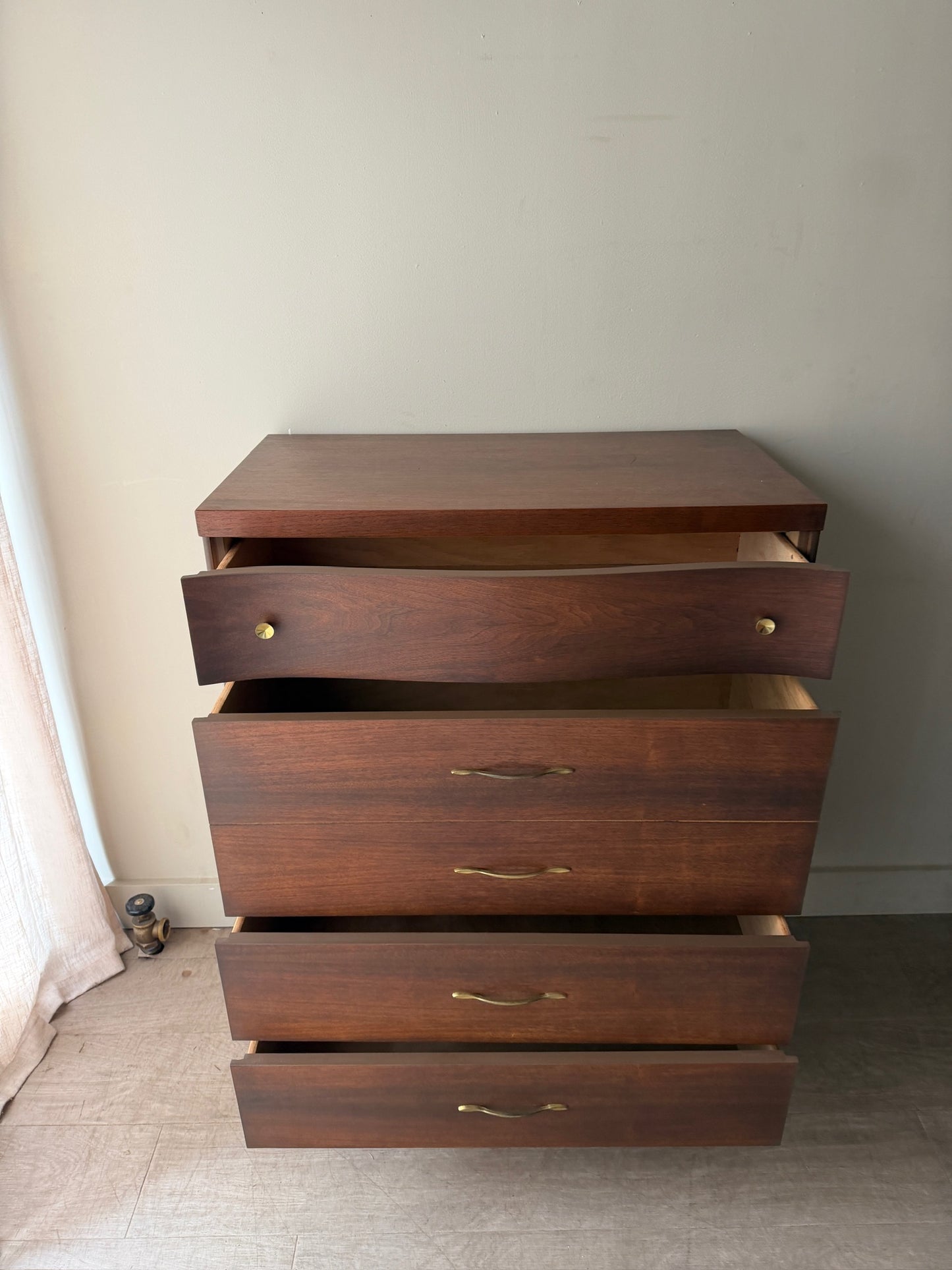 Bassett walnut tallboy dresser