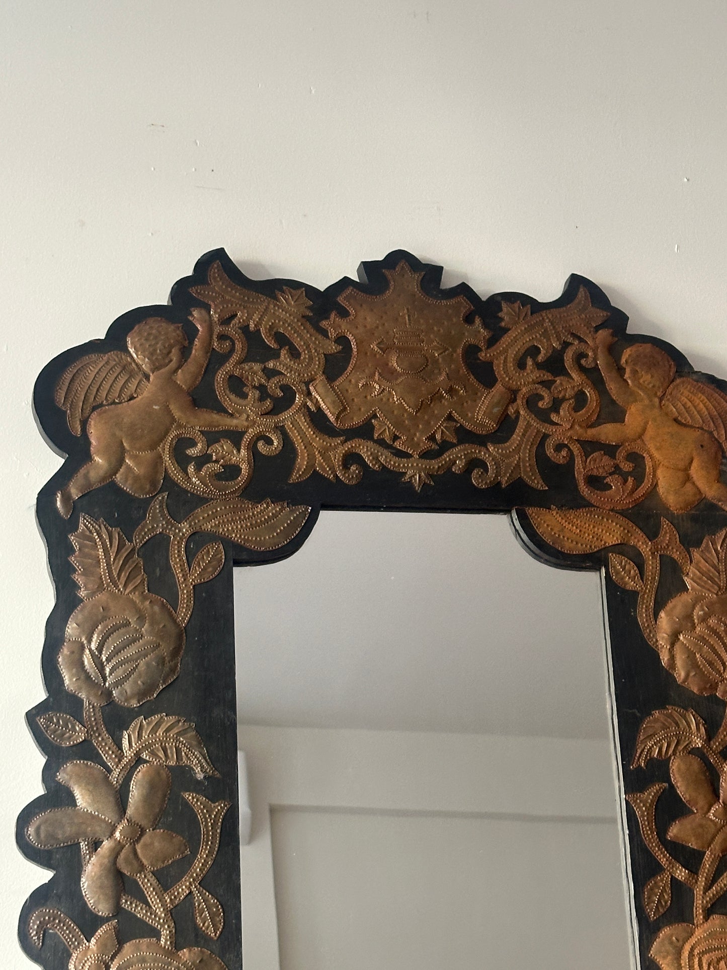 Punched tin mirror