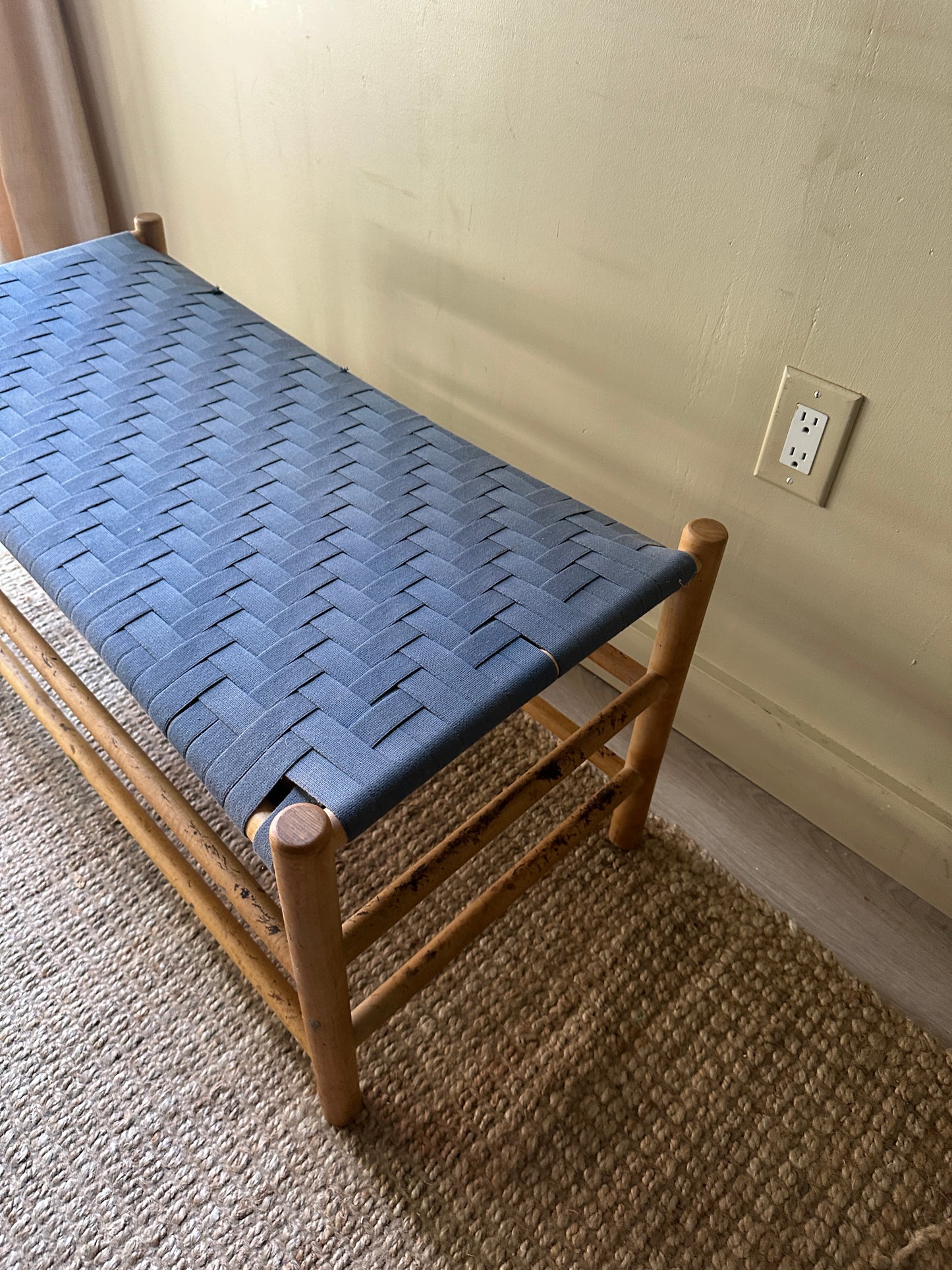 Blue woven stool