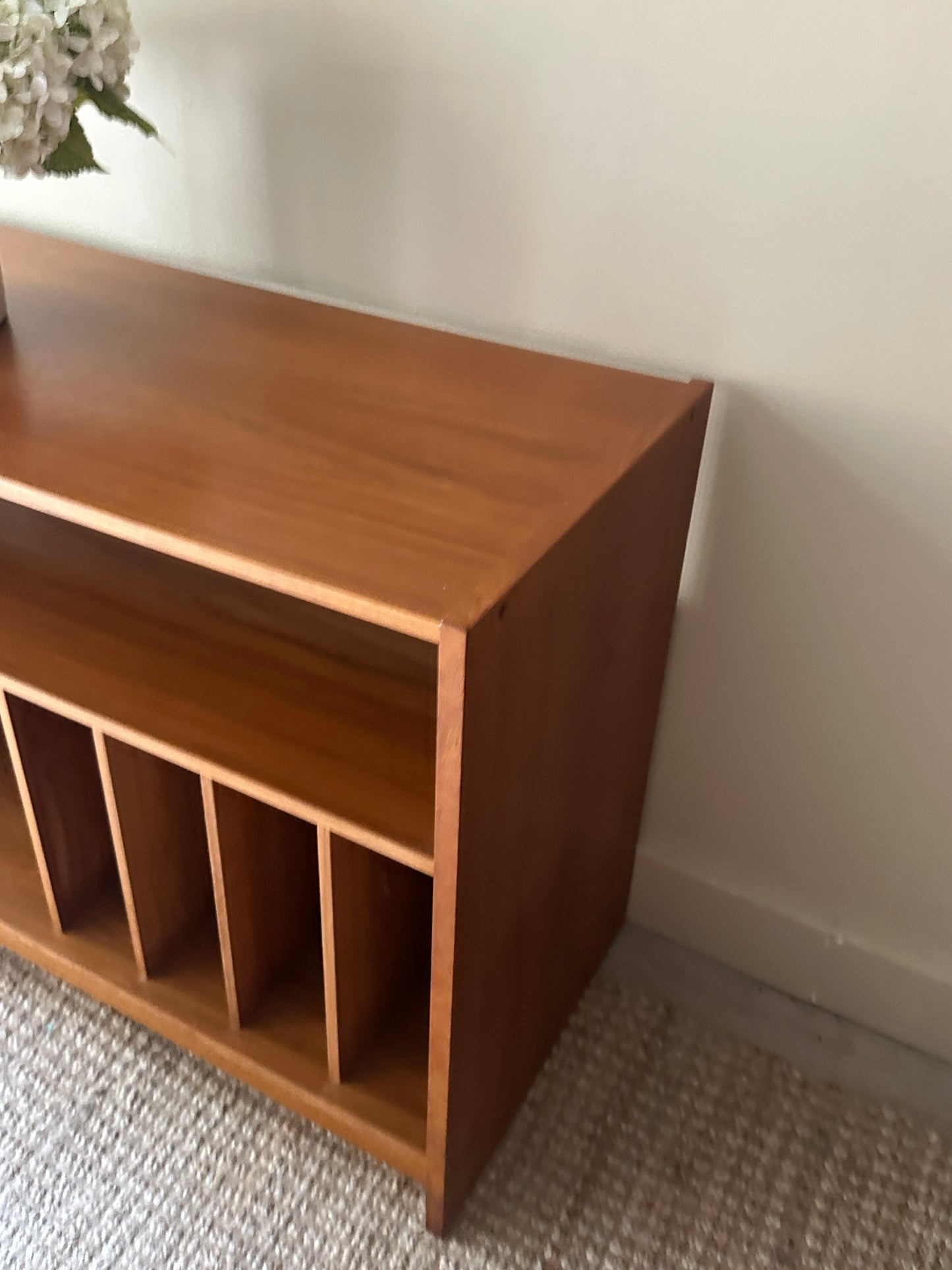 Teak record console