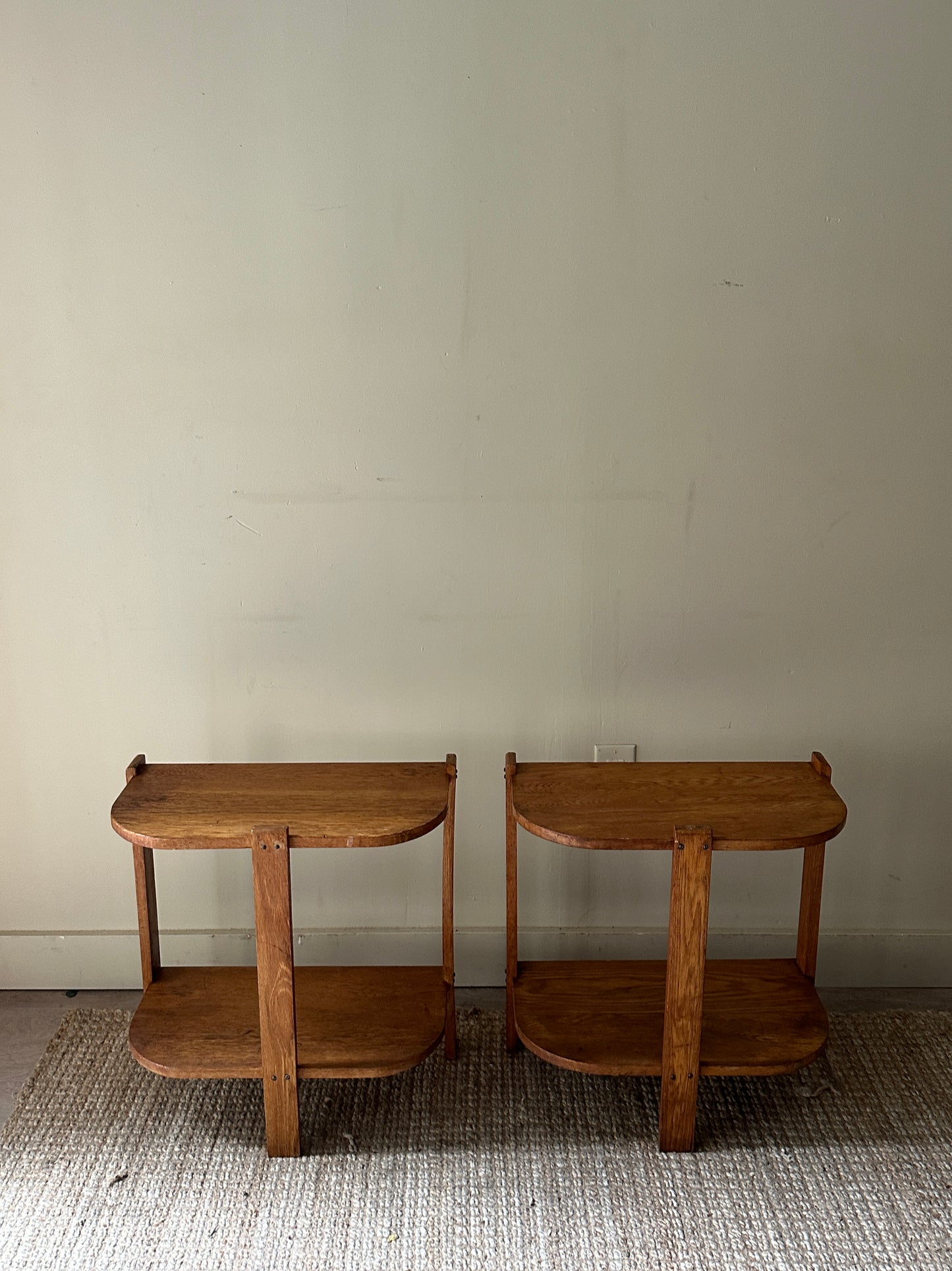 Pair of oak side tables