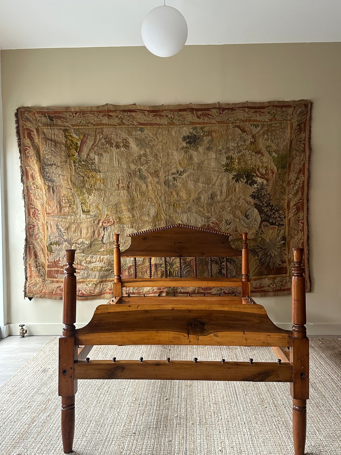 Cottage pine spool bed, full.