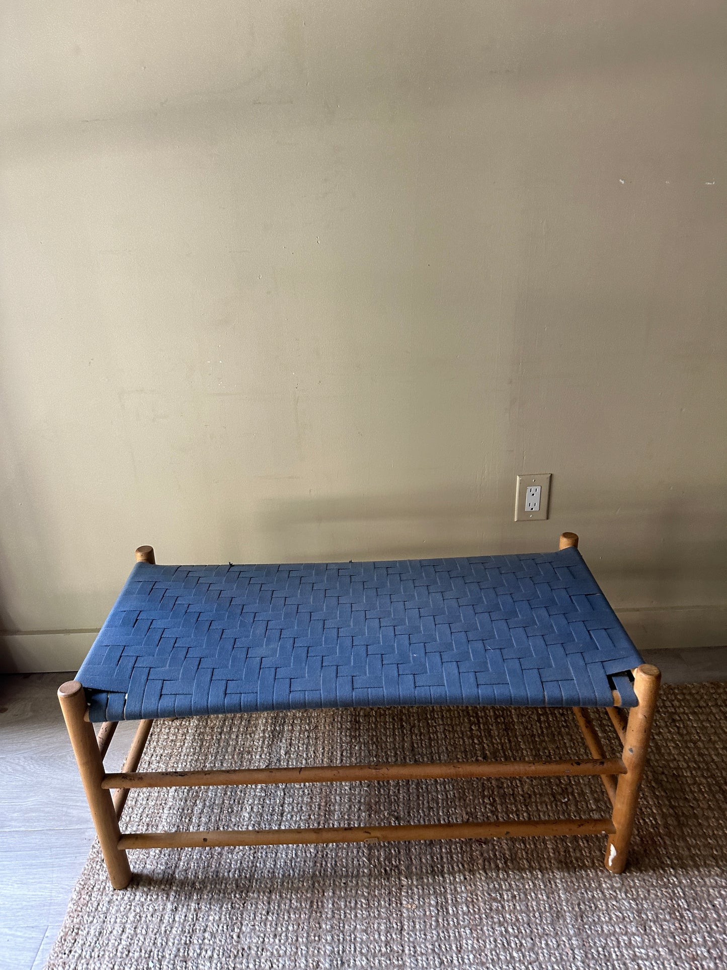 Blue woven stool