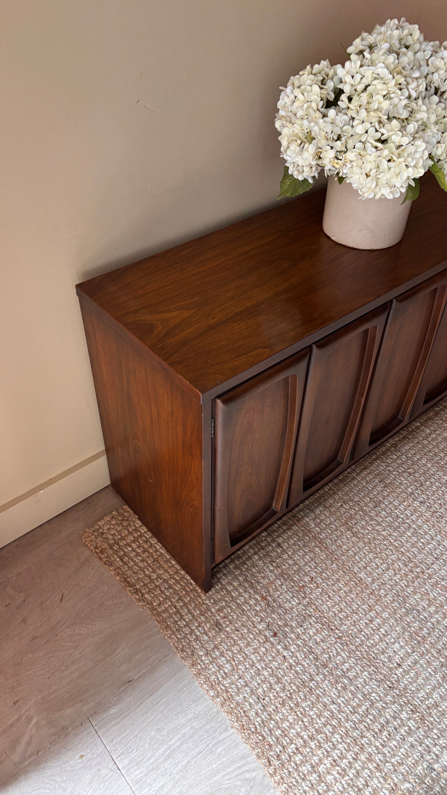 Walnut two door credenza