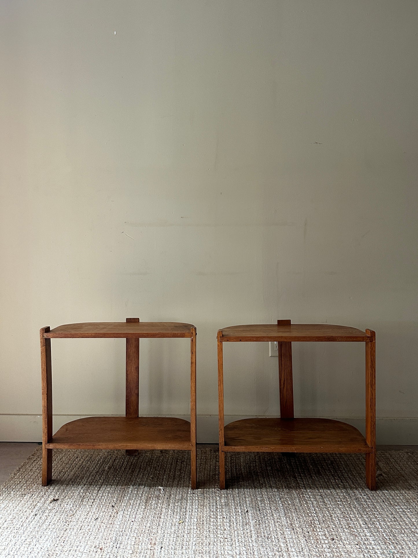 Pair of oak side tables