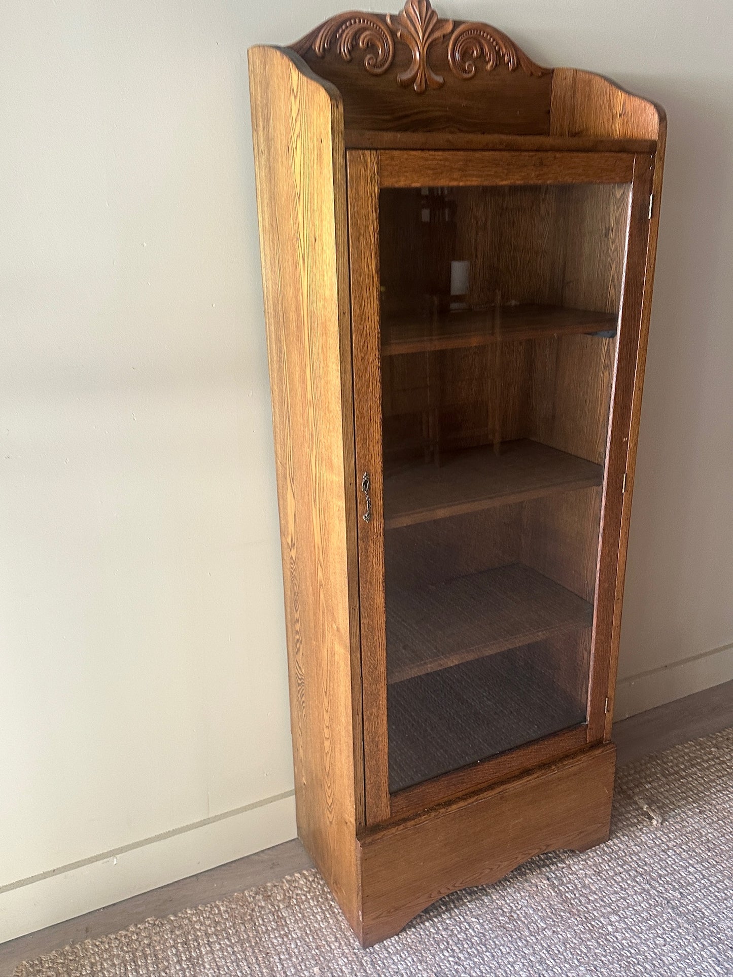 Oak glass display case