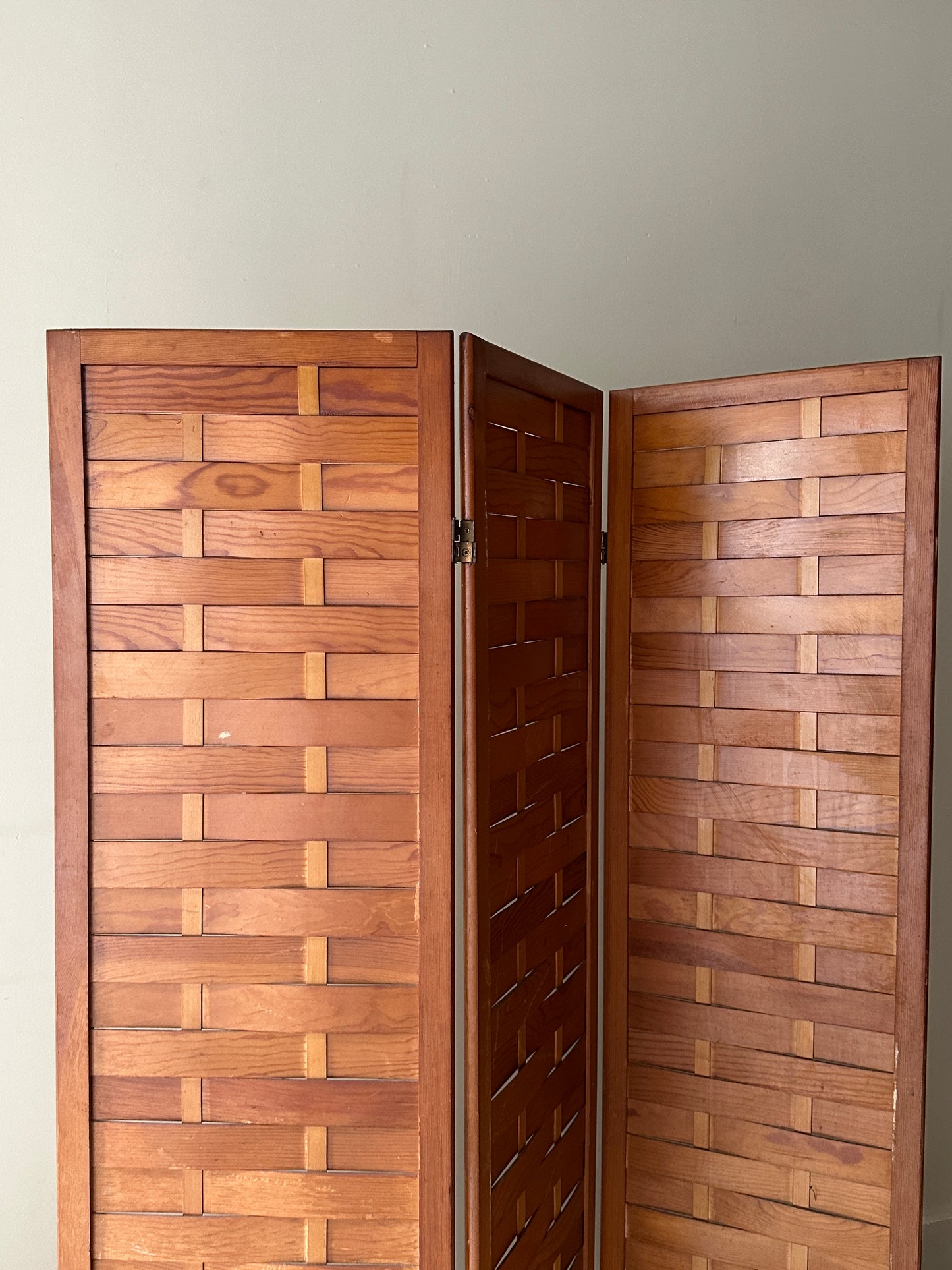 Woven Pine Room Divider