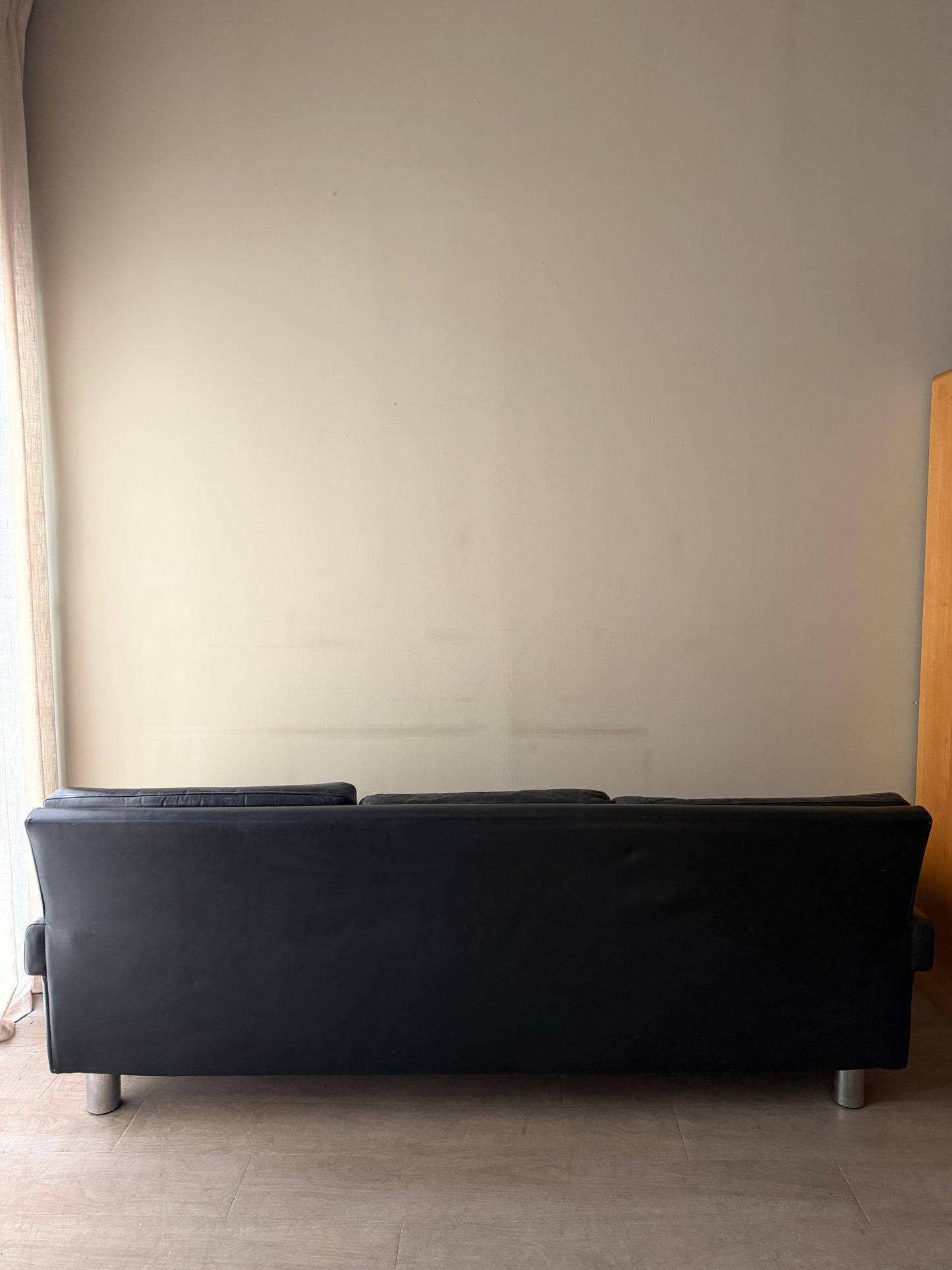 Danish black leather sofa