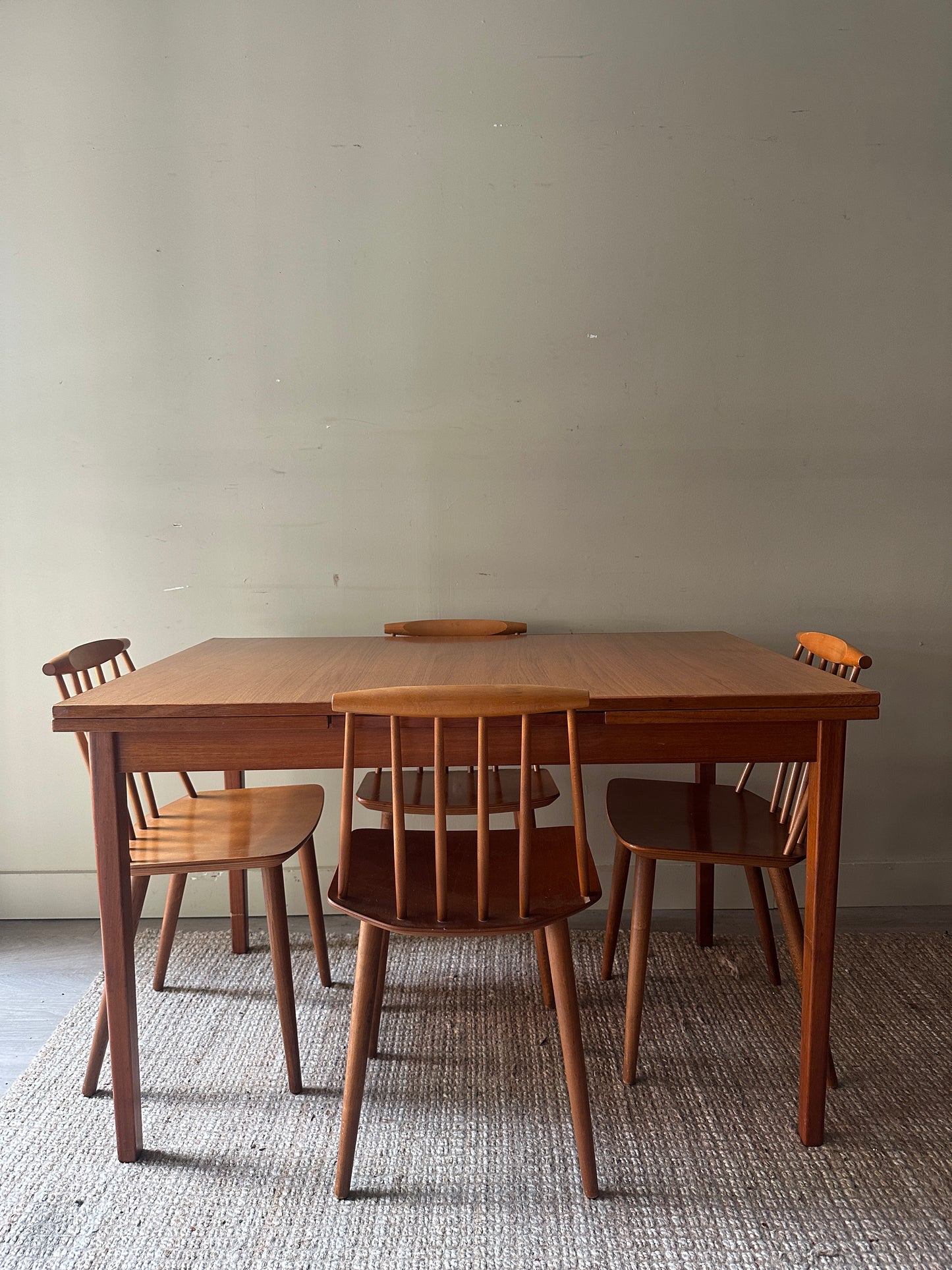 Teak extension dining table