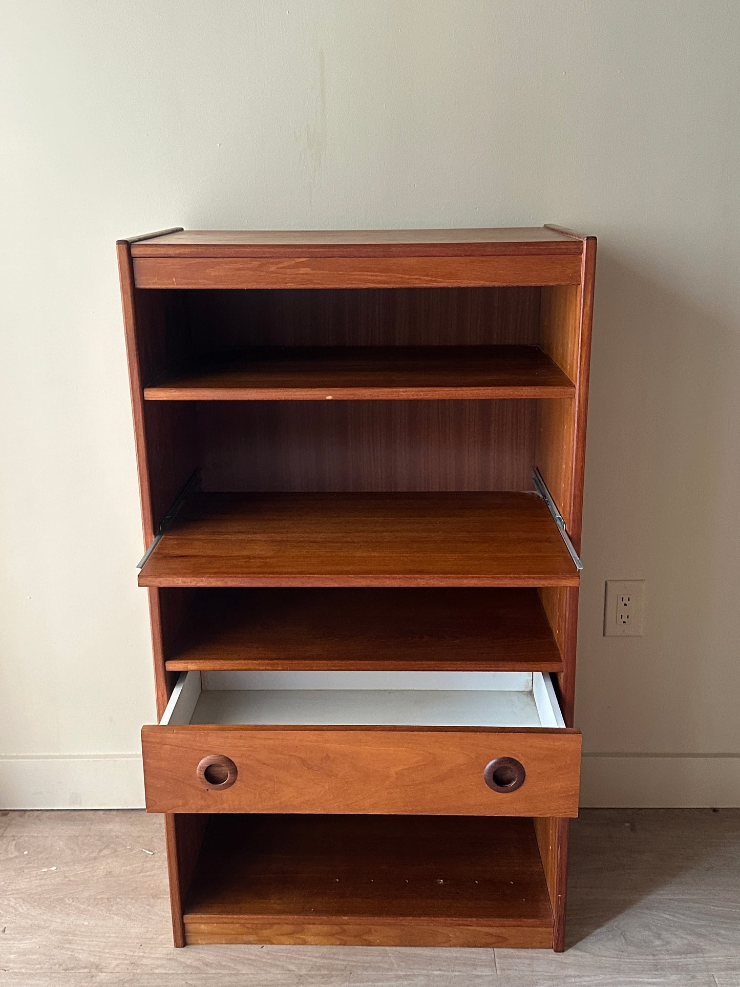 Teak record cabinet