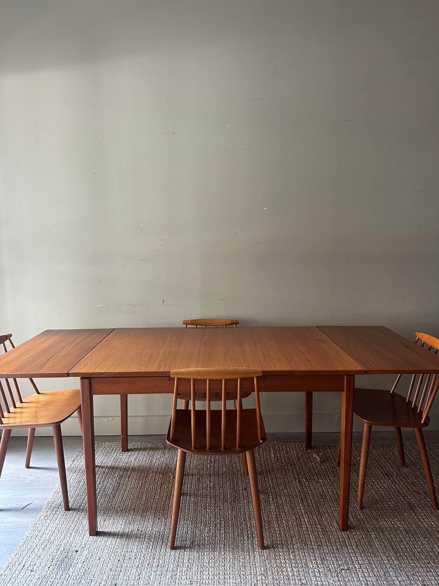 Teak extension dining table