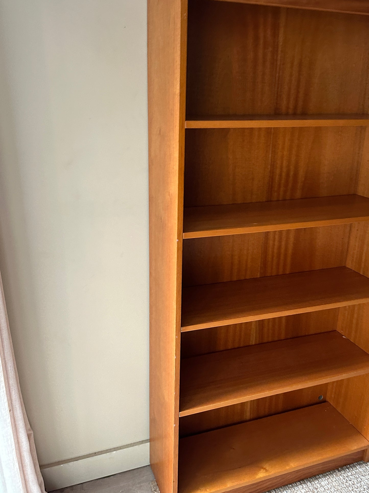 Teak bookshelf (outlet holes on left)