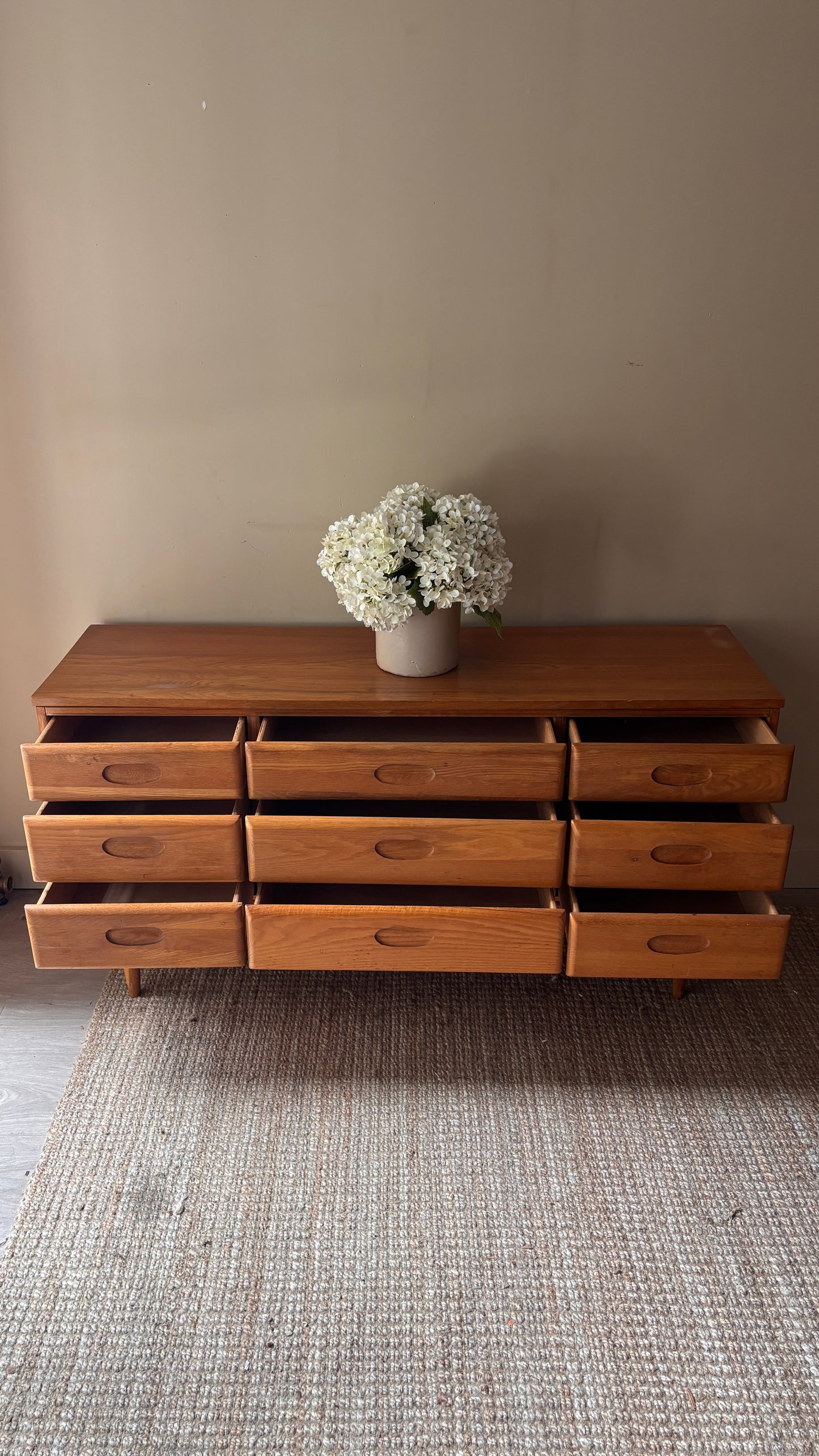 Maple 9 drawer dresser