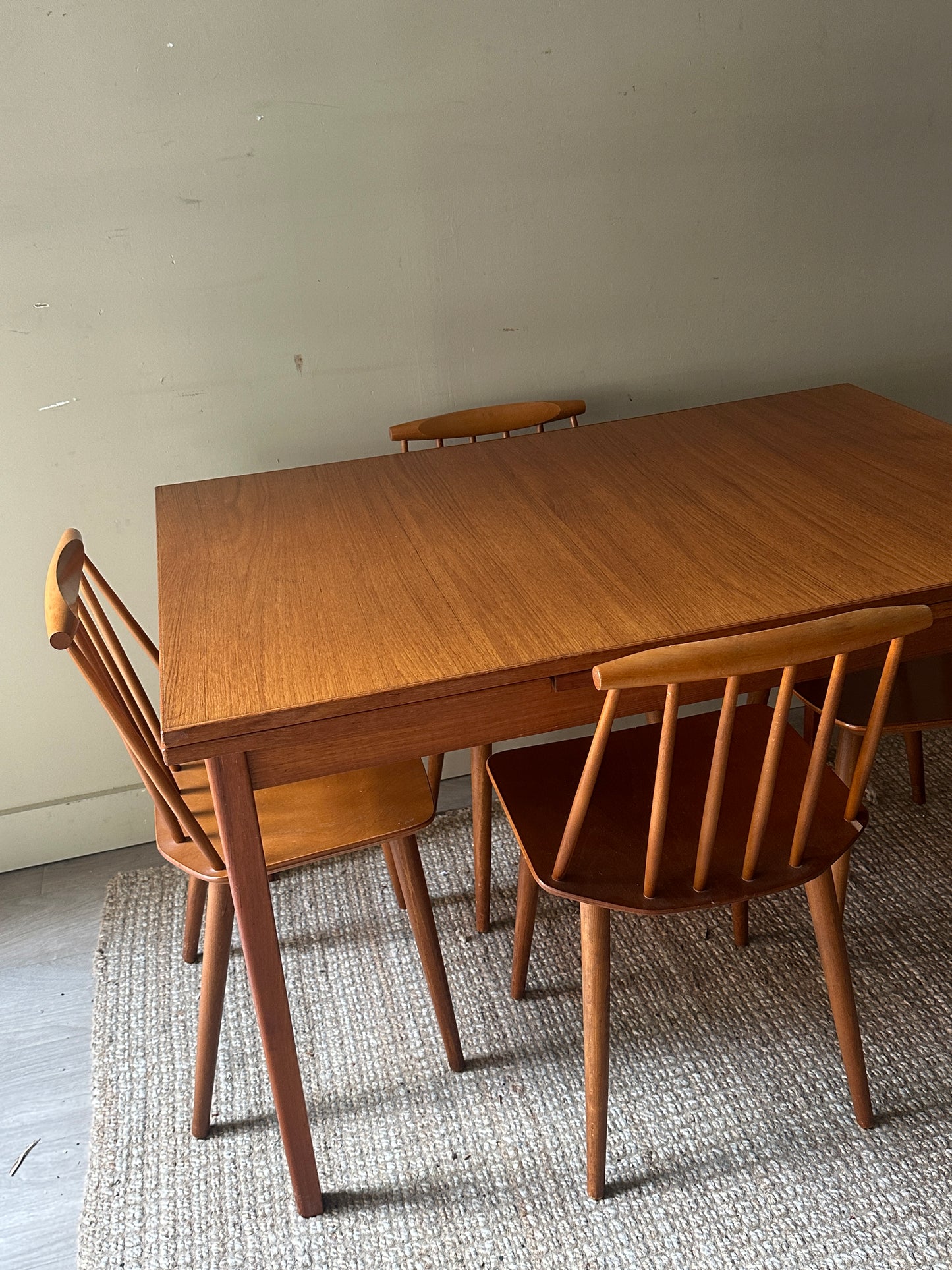 Teak extension dining table