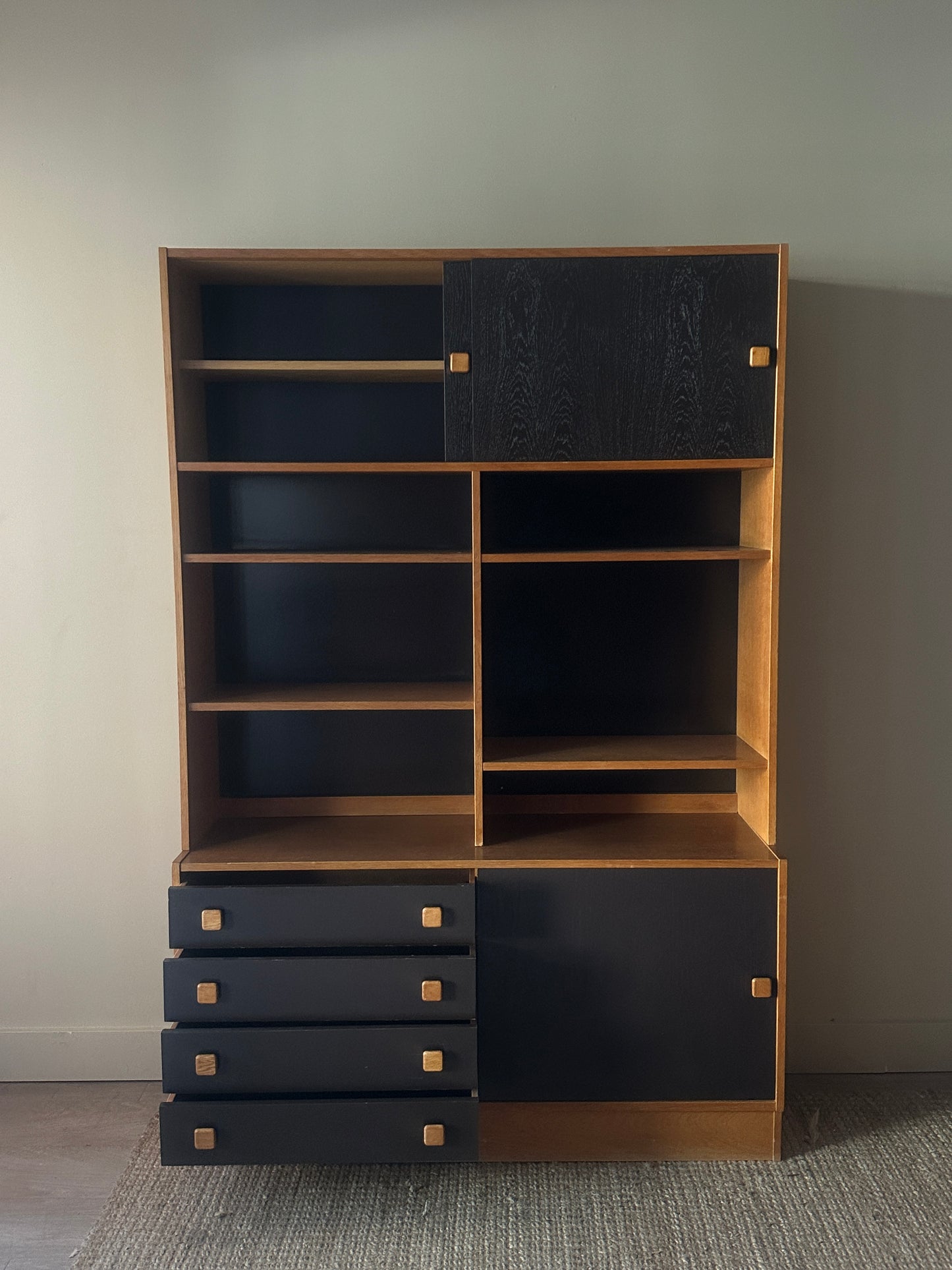 Danish teak two piece hutch