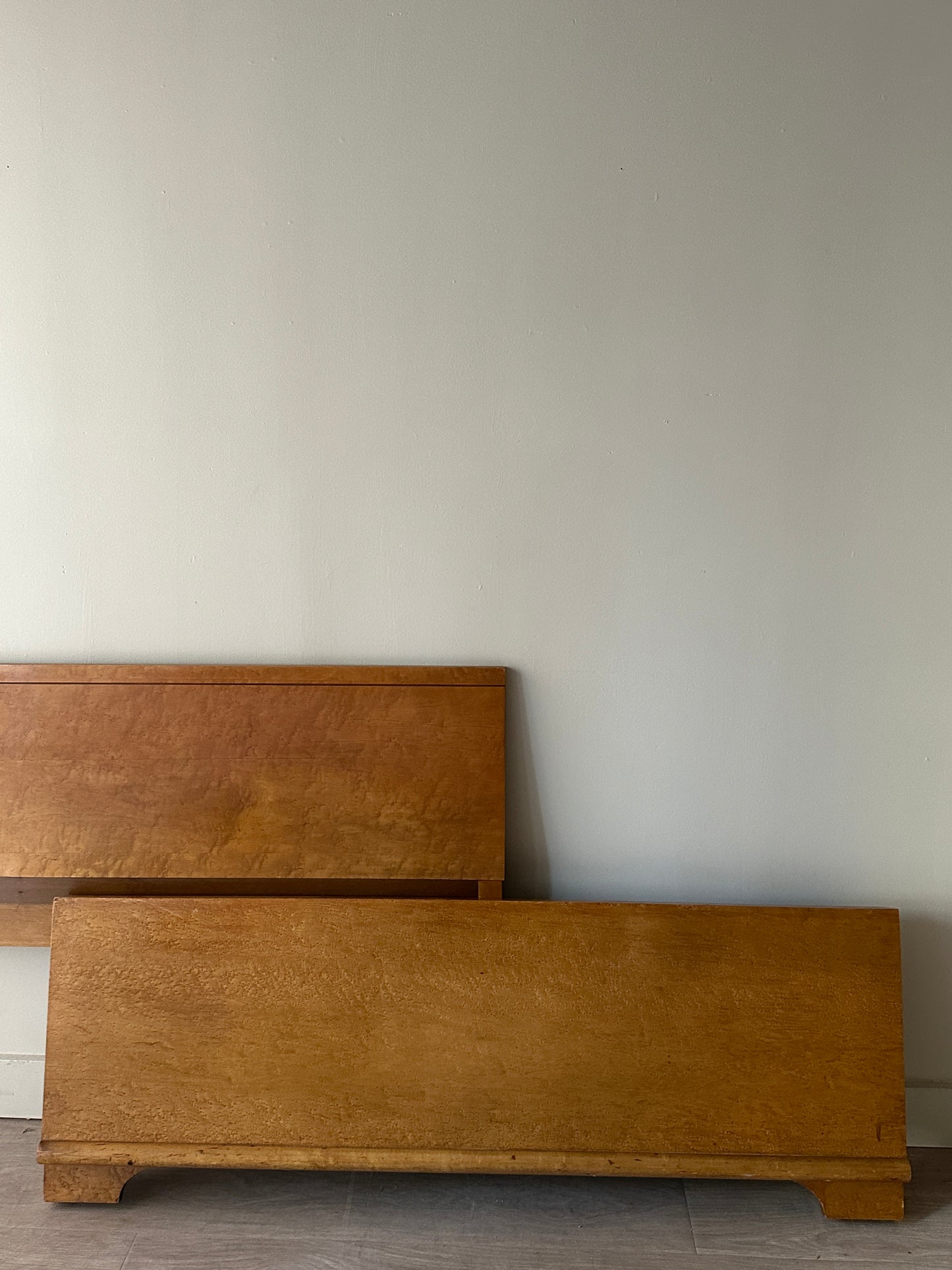 Burlwood headboard and footboard. Full.