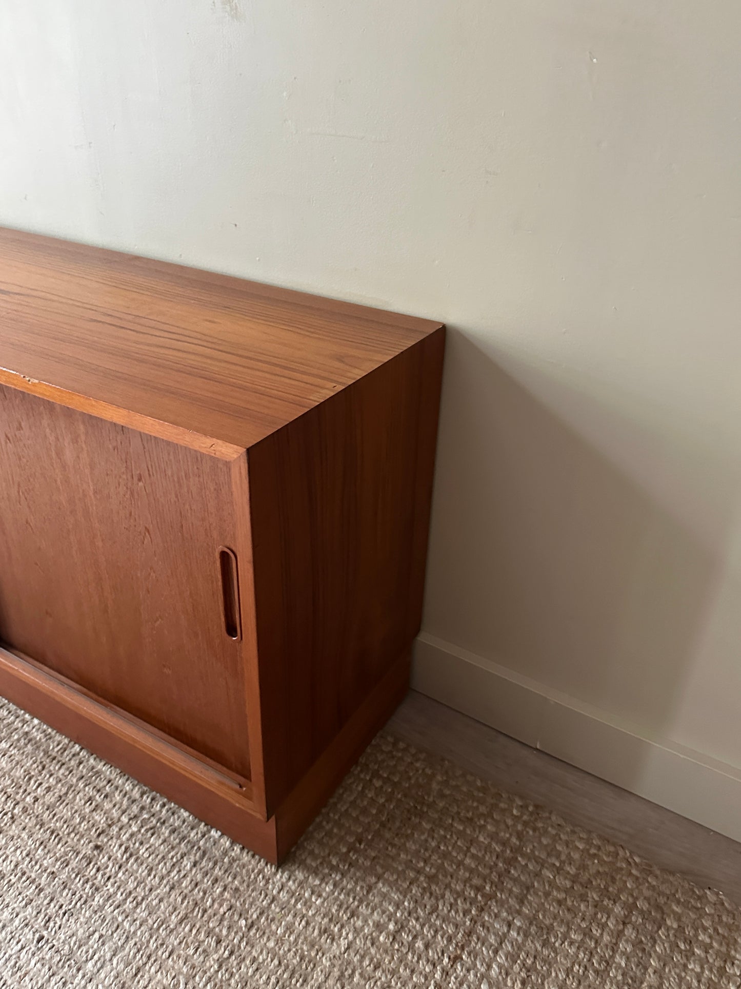 Teak sliding door cabinet