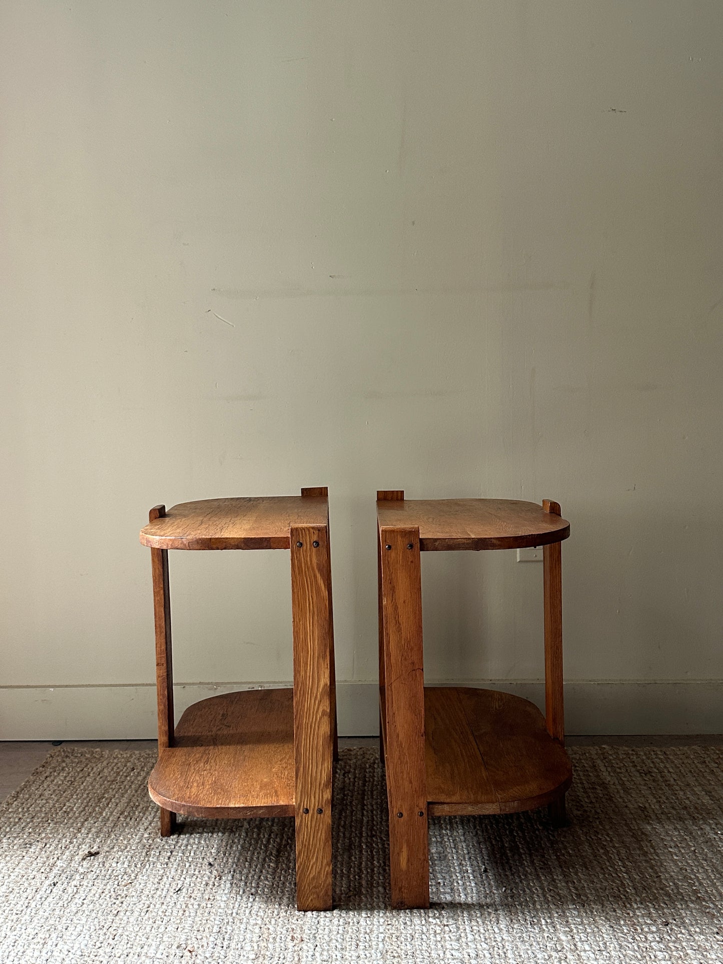 Pair of oak side tables
