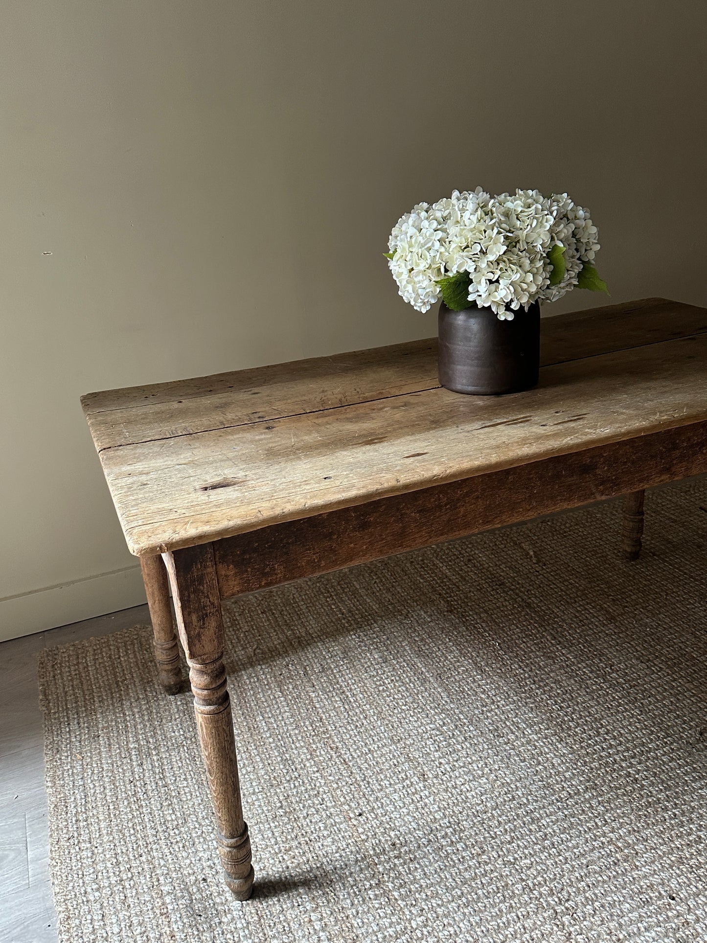 Pine farmhouse dining table